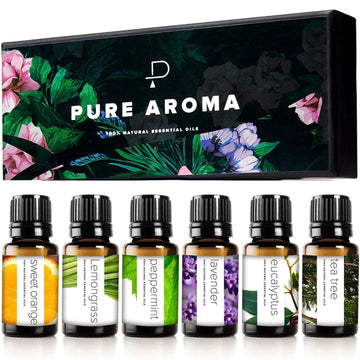 Essential Oils by PURE AROMA 100% Pure Oils kit- Top 6 Aromatherapy Oils Gift Set-6 Pack, 10ML Pure Aroma buy supplements canada