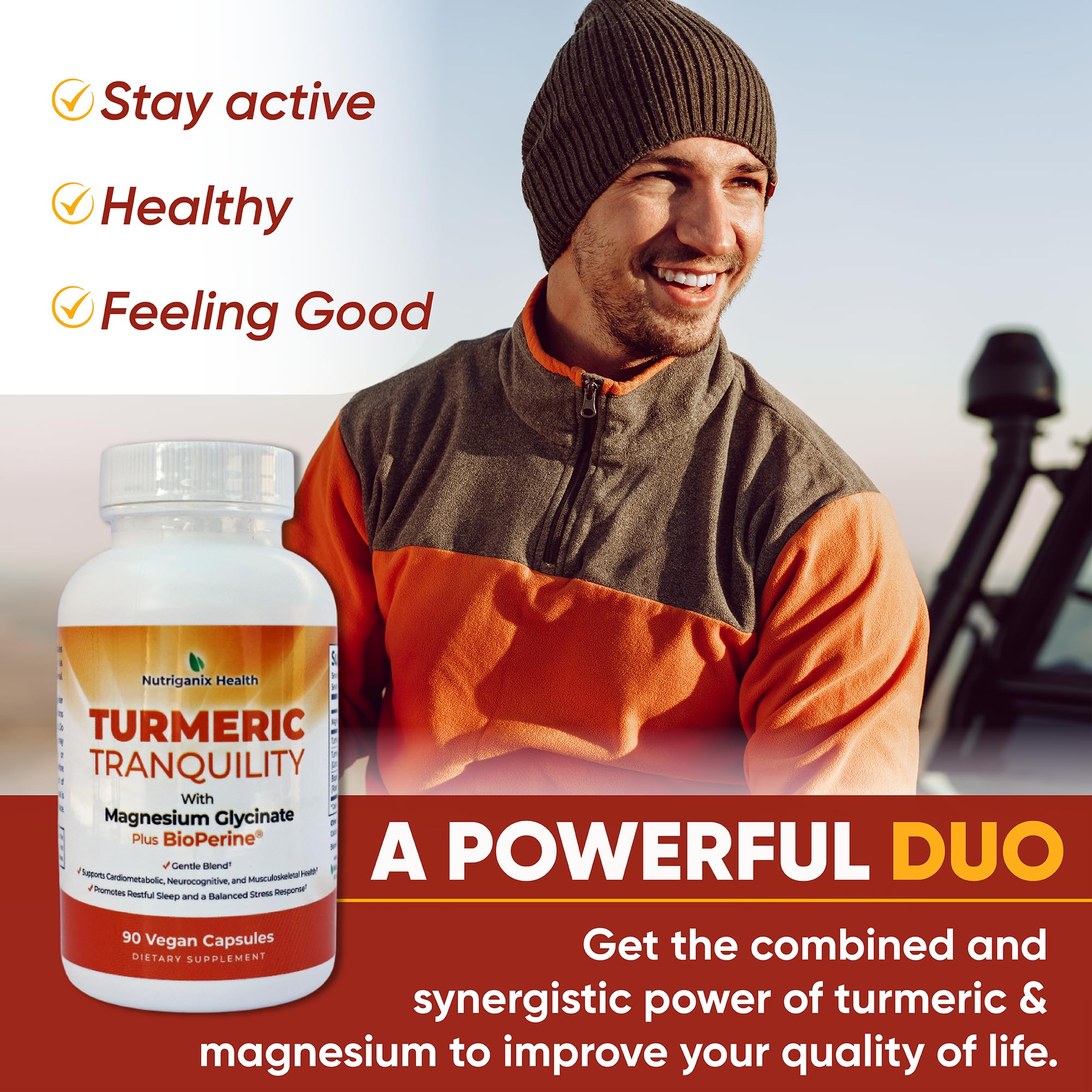 Turmeric Tranquility Turmeric Curcumin & Magnesium Glycinate with BioPerine – Support for Stress Relief, Sleep, Heart Health, Muscles, Metabolism, and Joint Health* - High Absorption - 90 Capsules (1) Nutriganix buy supplements canada