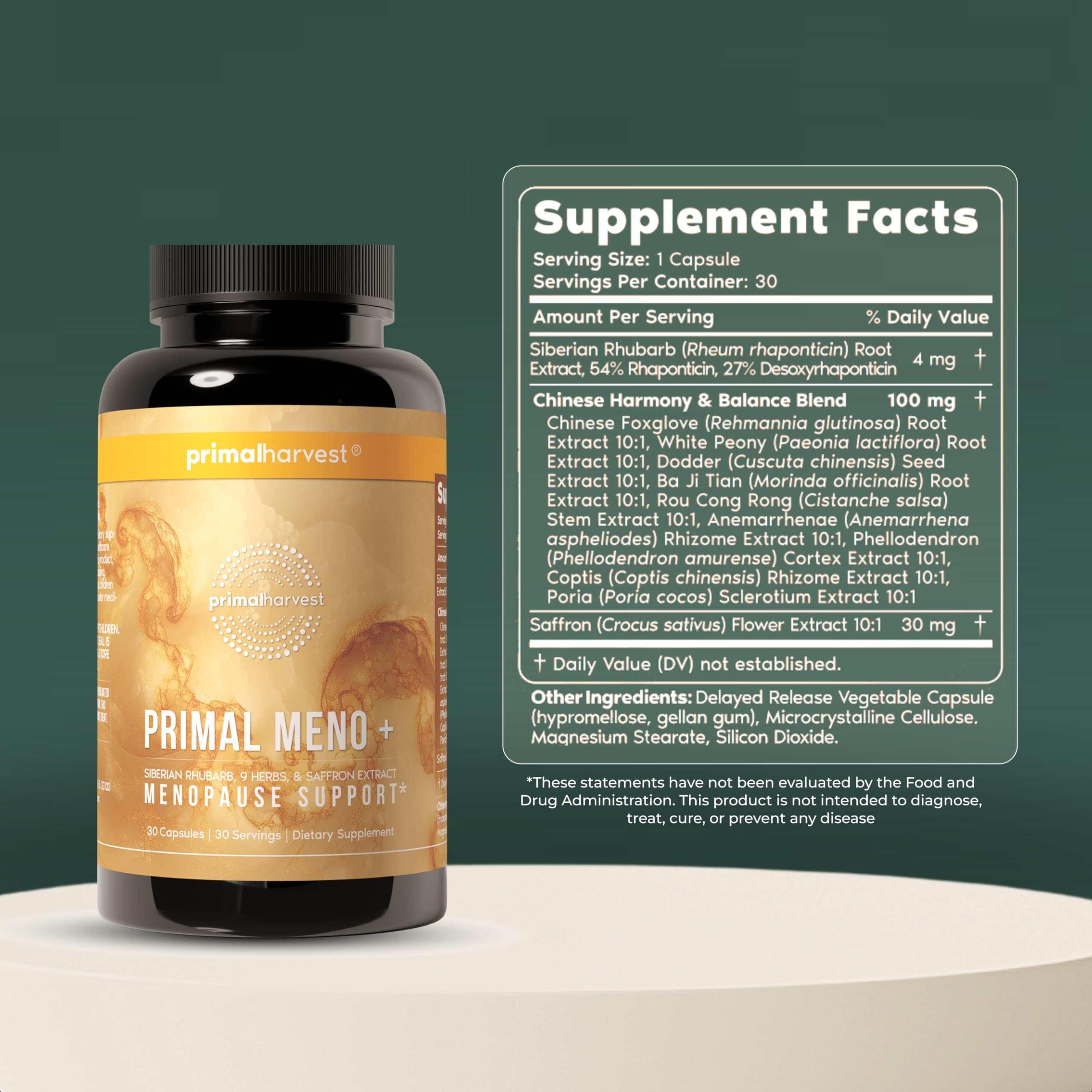 Primal Harvest Meno+ Menopause Support with Saffron & Chinese Herbs Support Mood, Menopausal Symptom Relief, & General Well-Being (1 Pack) Primal Harvest buy supplements canada
