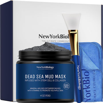 New York Biology Dead Sea Mud Mask for Face & Body | with Stem Cell and Collagen | Face Mask, Brush Applicator, Towel | Spa Quality Pore Refiner for Oily Skin NEW YORK BIOLOGY THE ULTIMATE COSMECEUTICALS buy supplements canada