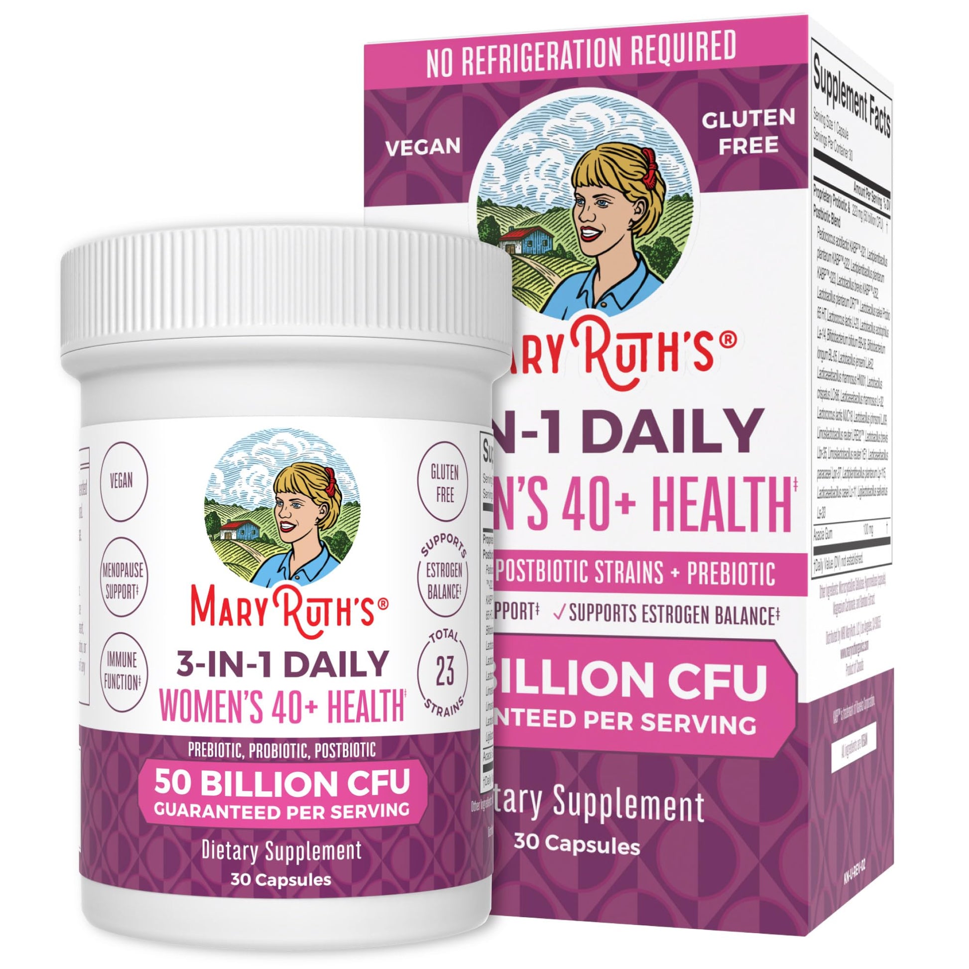 Mary Ruth's 3 in 1 Women's 40+ Health Probiotic, 30 CT MaryRuth Organics buy supplements canada