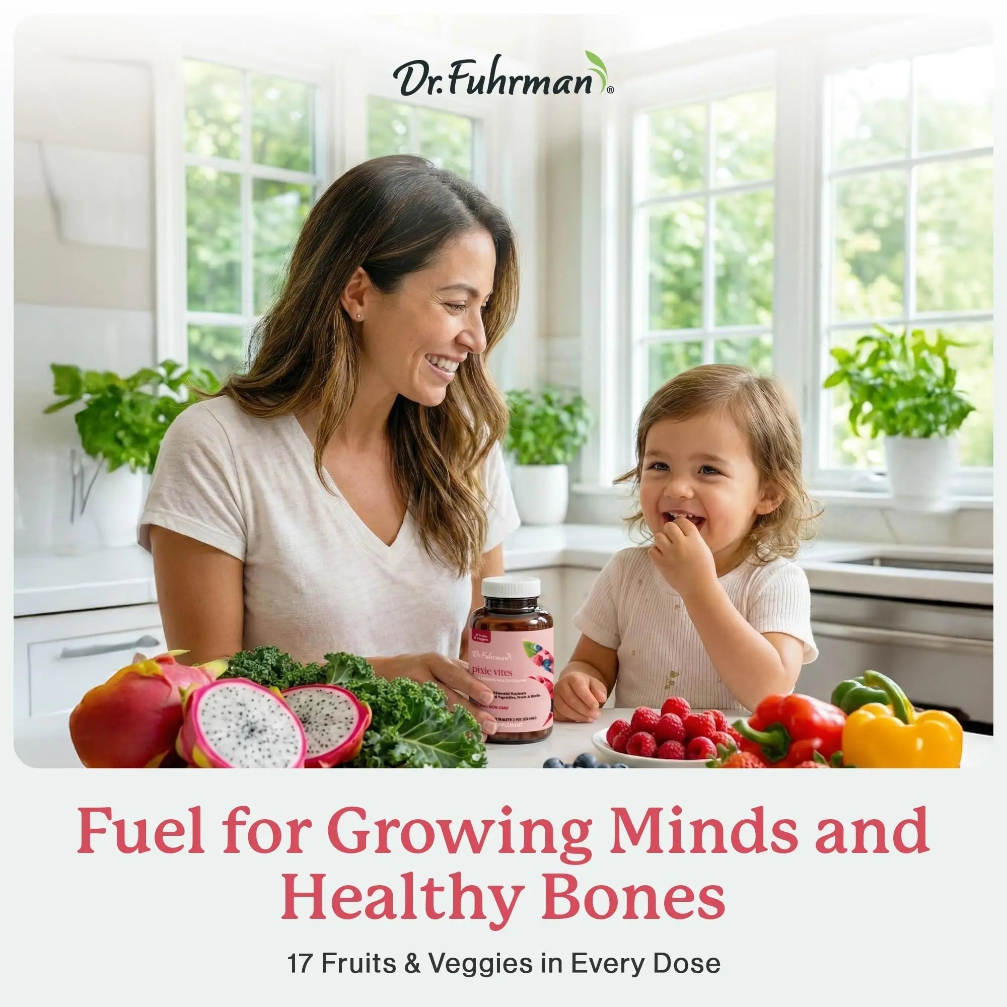 Dr. Fuhrman Pixie Vites Chewable Children's multivitamin | Whole Food Kids Multi with Vitamin D3, K2 & Zinc | Dr. Fuhrman buy supplements canada