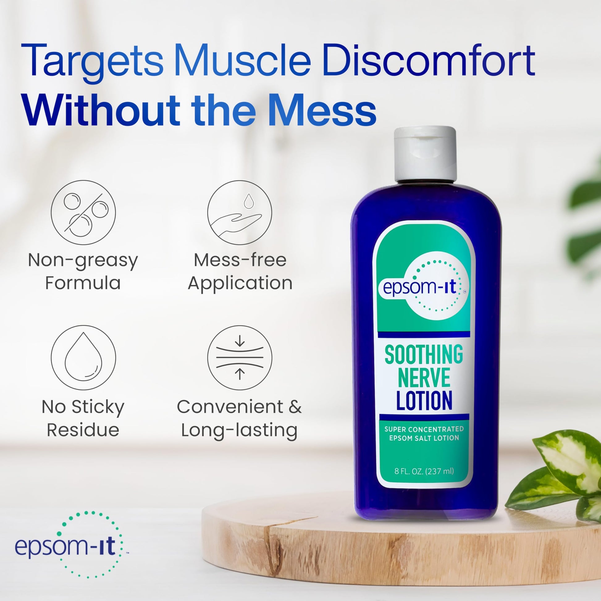 Epsom-It Soothing Nerve Lotion - Epsom Salt Magnesium Lotion, Topical Magnesium Cream with Capsaicin & Arnica to Provide Comfort for Legs, Knee and Feet, 8.0 oz., 2-Pack EPSOM-IT buy supplements canada