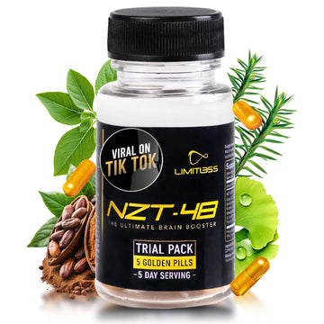 Nootropic Premium Brain Booster - Brain Supplement for Memory + Focus + Natural Energy - Caffeinated, Phosphatidylserine, Vitamins B6 B12-5ct Capsules - Travel Pack NZT-48 buy supplements canada