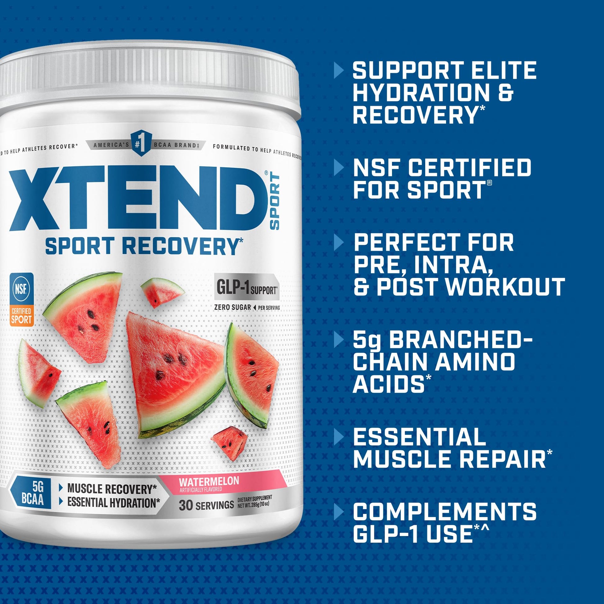 Xtend Sport BCAA Powder Watermelon - Electrolyte Powder for Recovery & Hydration with Amino Acids - 30 Servings Xtend buy supplements canada