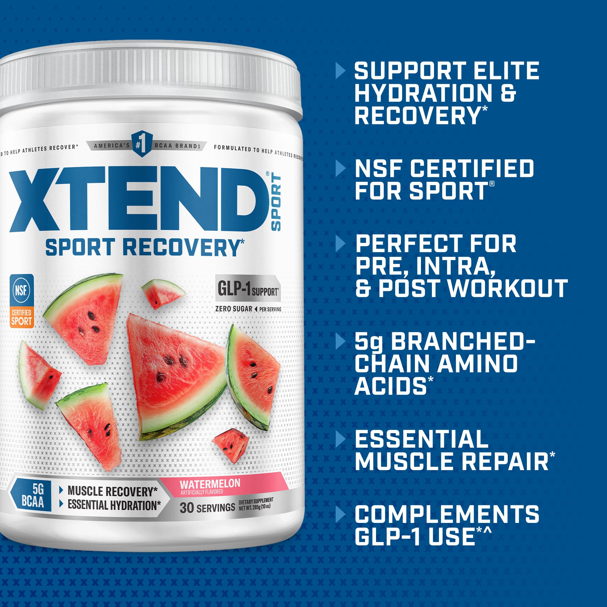 Xtend Sport BCAA Powder Watermelon - Electrolyte Powder for Recovery & Hydration with Amino Acids - 30 Servings Xtend buy supplements canada