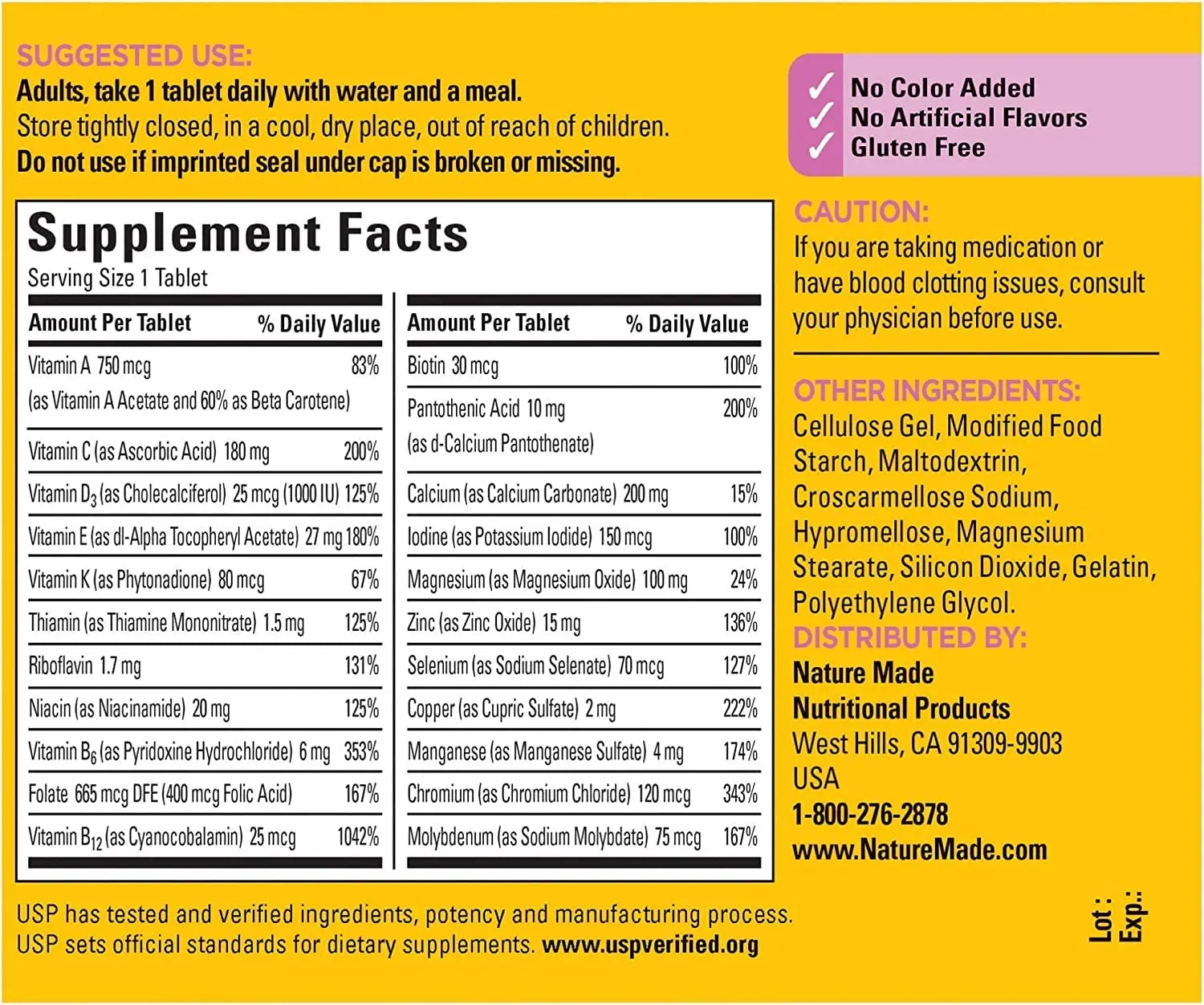 Nature Made Multi for Her 50+ Vitamin/Mineral Tablets 90 ea (Pack of 4) Nature Made buy supplements canada