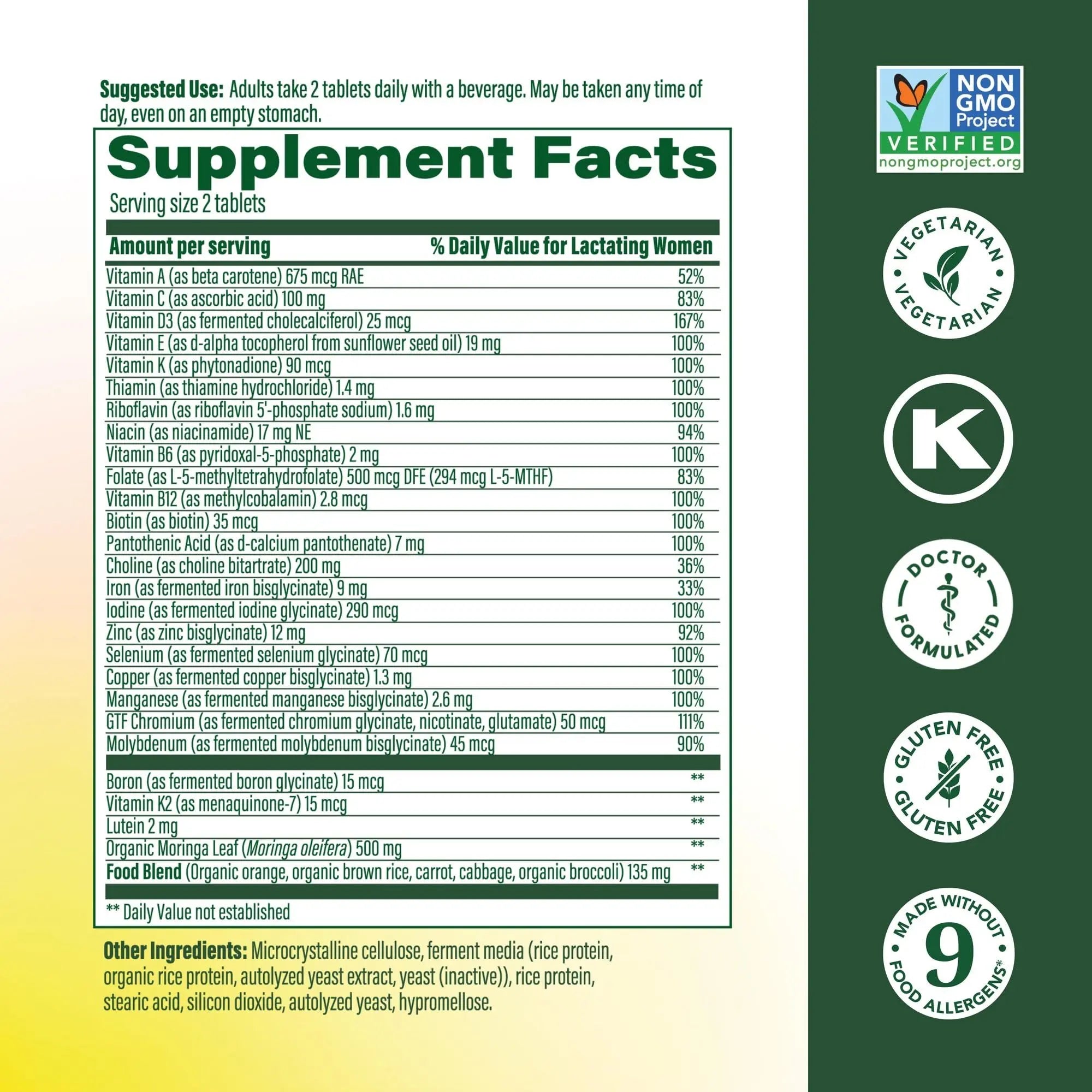 MegaFood Baby & Me 2 Postnatal Vitamins for Women Breastfeeding with Folate (Folic Acid Natural Form), Choline, Iodine, Vitamin D MegaFood buy supplements canada