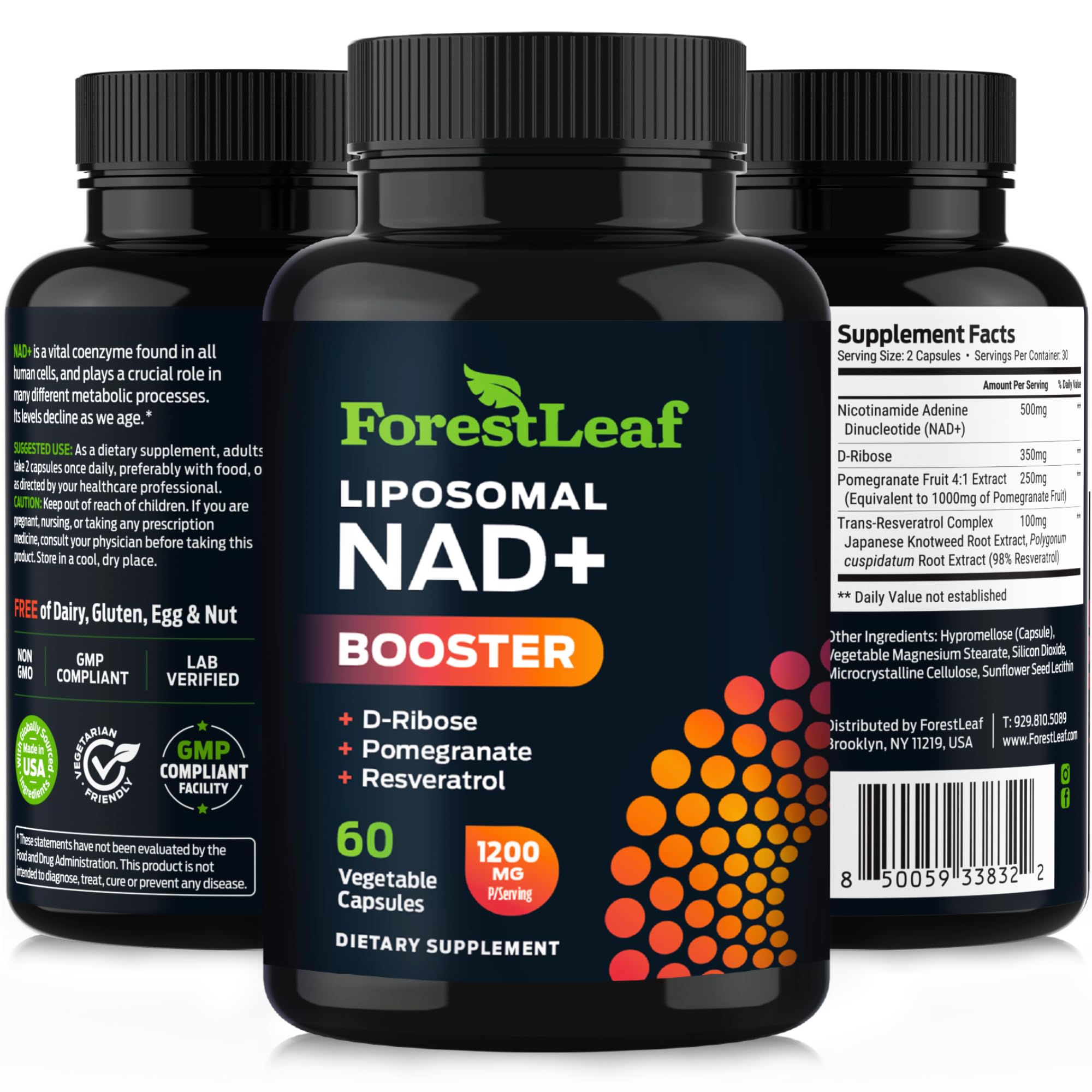 ForestLeaf NAD Resveratrol Capsules, Liposomal NAD Supplement for Women and Men with D-Ribose and Pomegranate, NAD+ for Energy, Focus and Anti-Aging Support, NMN Supplement Alternative (60 Caps) ForestLeaf buy supplements canada