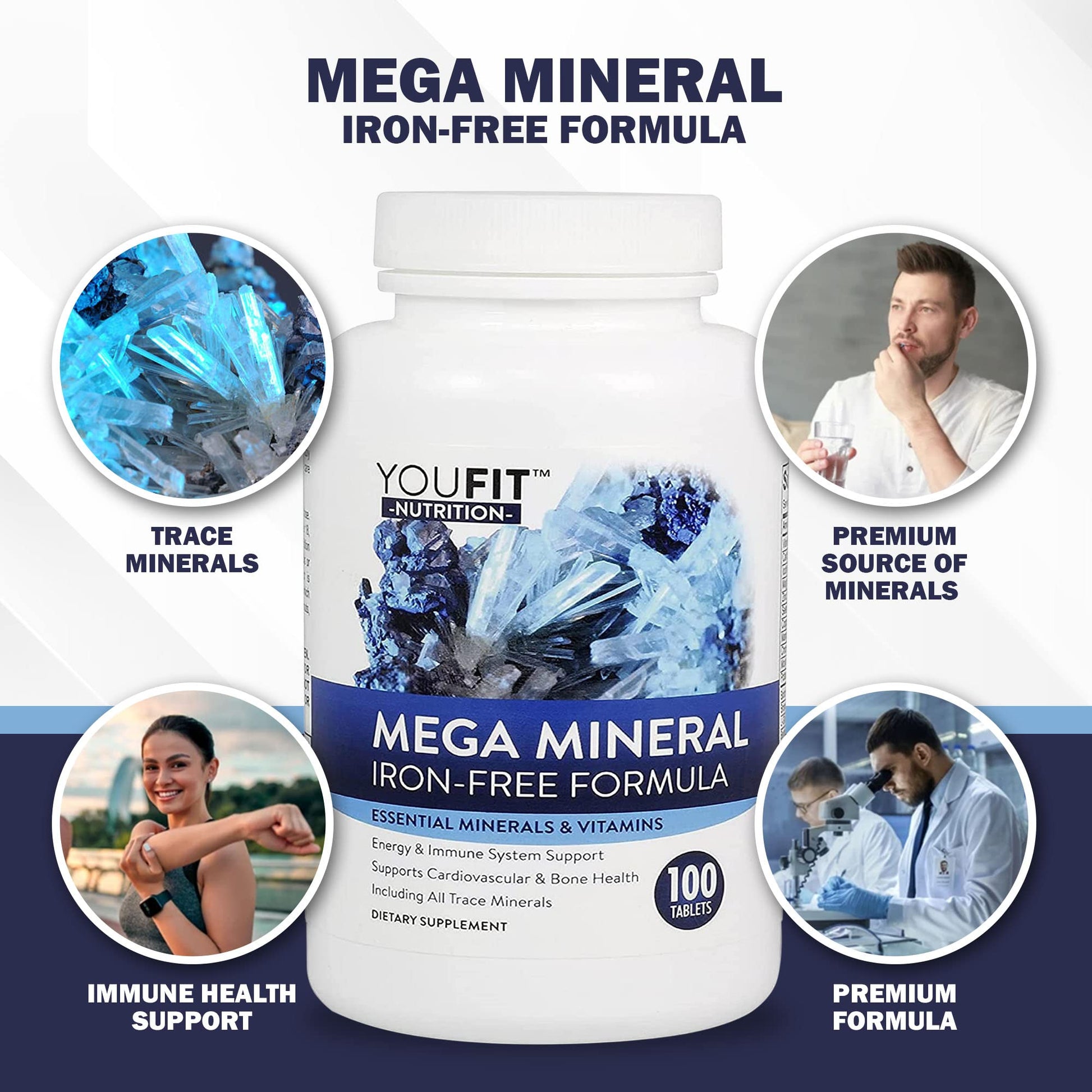 Mega Minerals Supplement by Youfit Nutrition | Trace Minerals | Premium Formula with Source of Minerals and Immune Health Support | Iron Free | All in One YouFit Nutrition buy supplements canada
