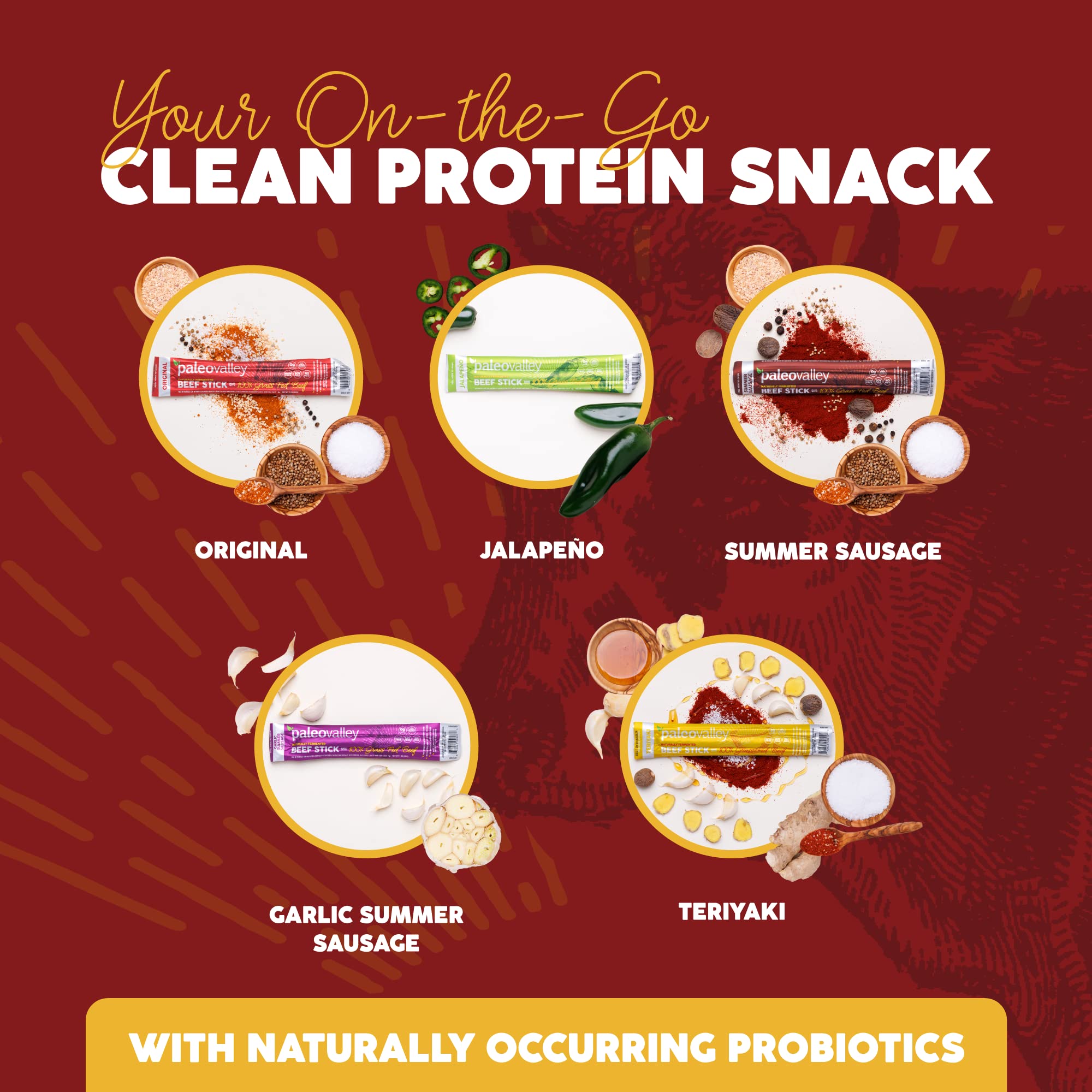 Paleovalley 100% Grass Fed Original Beef Sticks - Delicious Gluten Free Beef Snack - High Protein Keto Friendly Paleovalley buy supplements canada