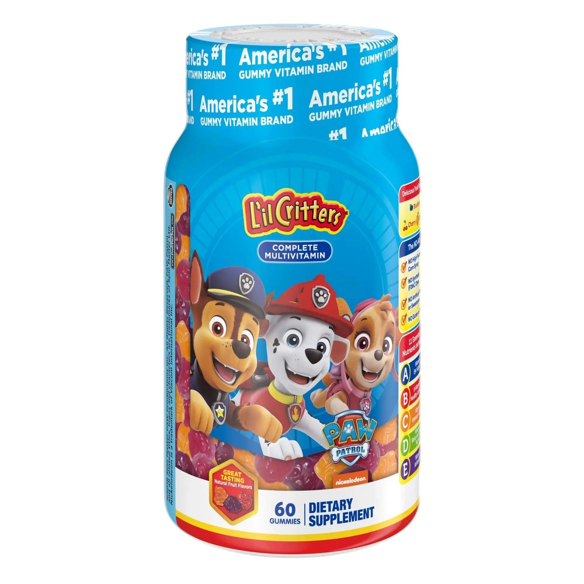 L'il Critters Paw Patrol Gummy Vites Daily Gummy Multivitamin for Kids, 60 Gummies and Pampers Baby Clean Wipes, 1 Flip-Top Pack (72 Wipes) Lil Critters buy supplements canada