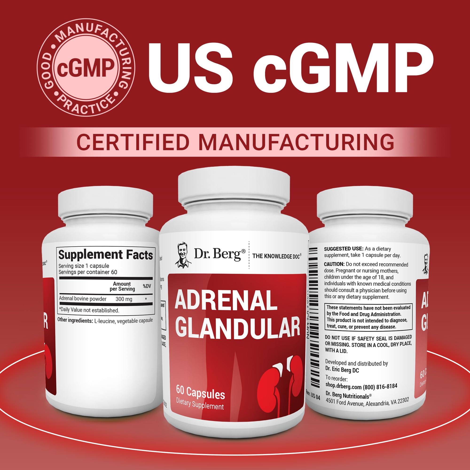 Dr. Berg Adrenal Glandular - Hormone Balance Formula That Supports Healthy Adrenal Function - Adrenal Support Supplement - 60 Capsules Dr. Berg Nutritionals buy supplements canada