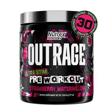 Outrage Ultra HIGH STIM Pre-Workout Powder for Men | 400mg Caffeine, L-Citrulline, Beta-Alanine, Creatine | Extreme Energy, Focus, Strength & Endurance Nutrex Research buy supplements canada