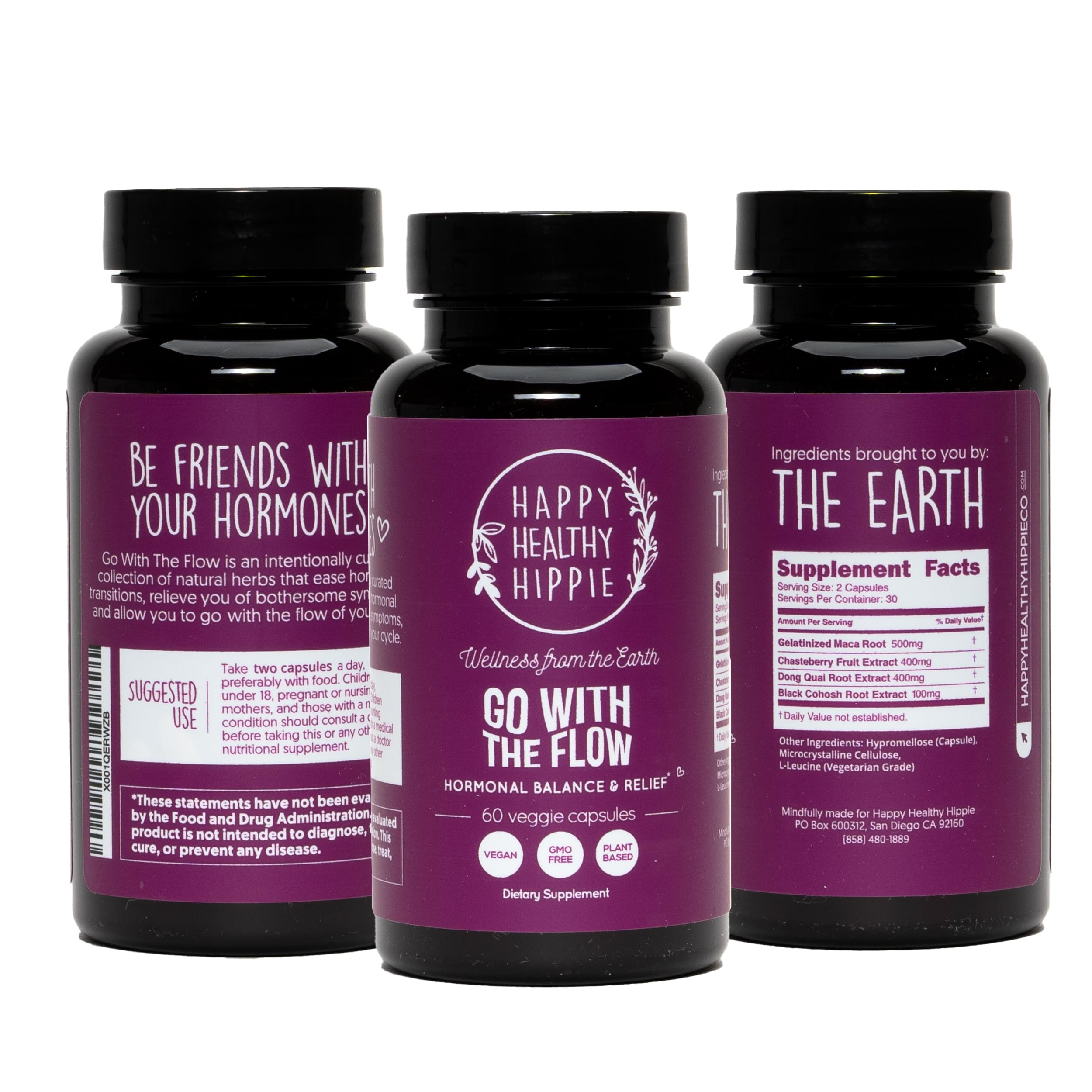 Hormone Balance for Women – PMS Support Supplement, Menopause & Perimenopause | Bloating Relief, Menstrual Cramp, Mood, PMDD | Chasteberry Supplements, Black Cohosh, Dong Quai | Vegan, Non-GMO, 60 Ct Happy Healthy Hippie buy supplements canada