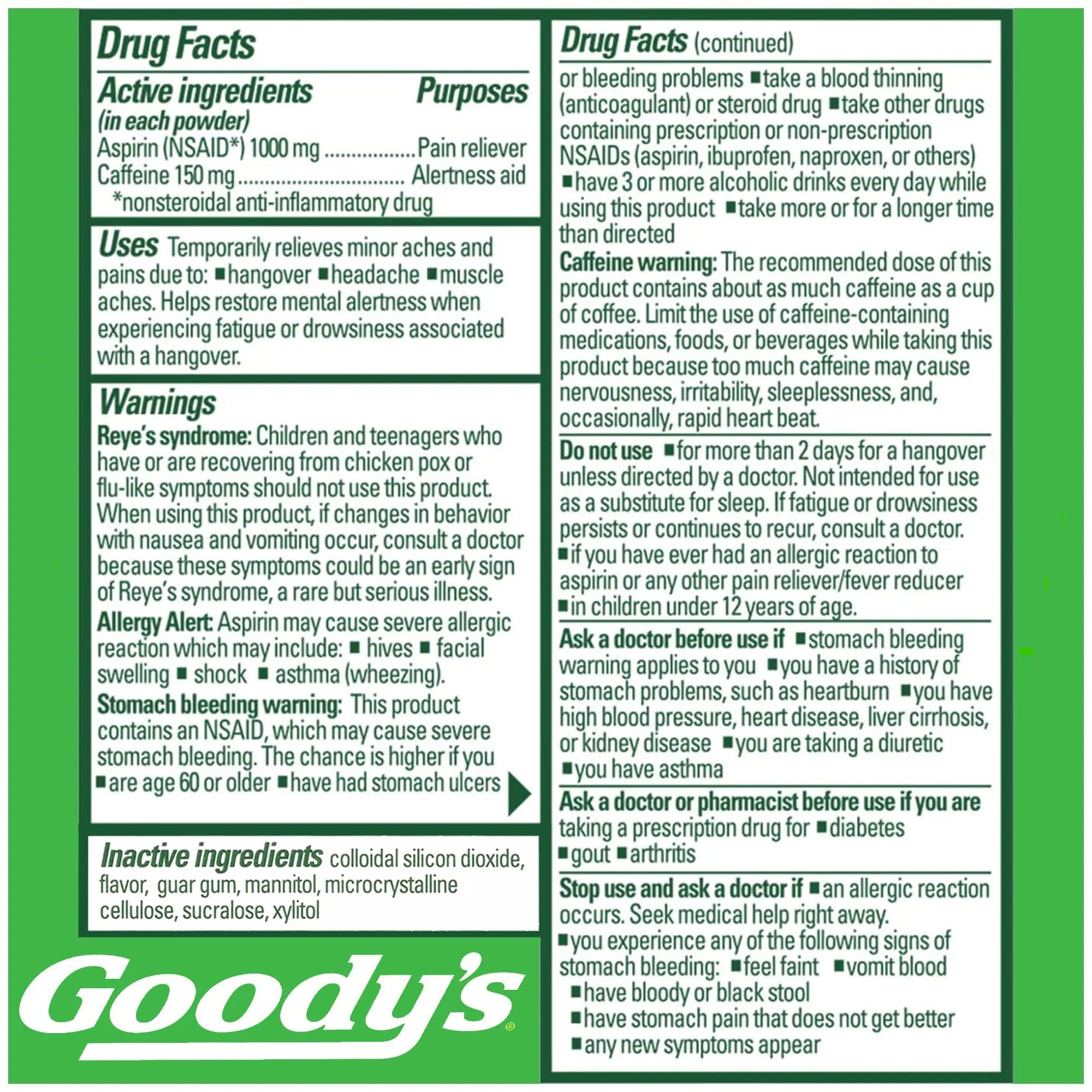 Goody's Hangover Powders, Fast Pain Relief & Boost of Alertness Berry Citrus, 4 ct (Pack of 1) Goody's buy supplements canada