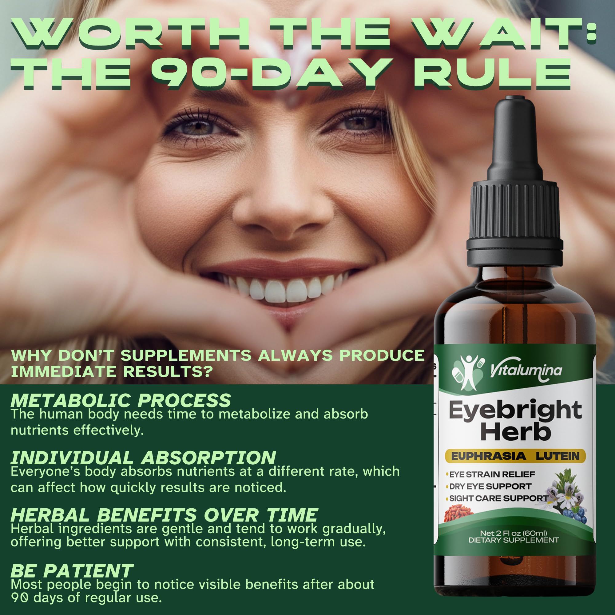 Vitalumina Eyebright Herbal Liquid with Organic Euphrasia, Lutein, Bilberry, Blueberry & Goji – Plant-Based Vegan Supplement for Adults – 4 fl oz Vitalumina buy supplements canada