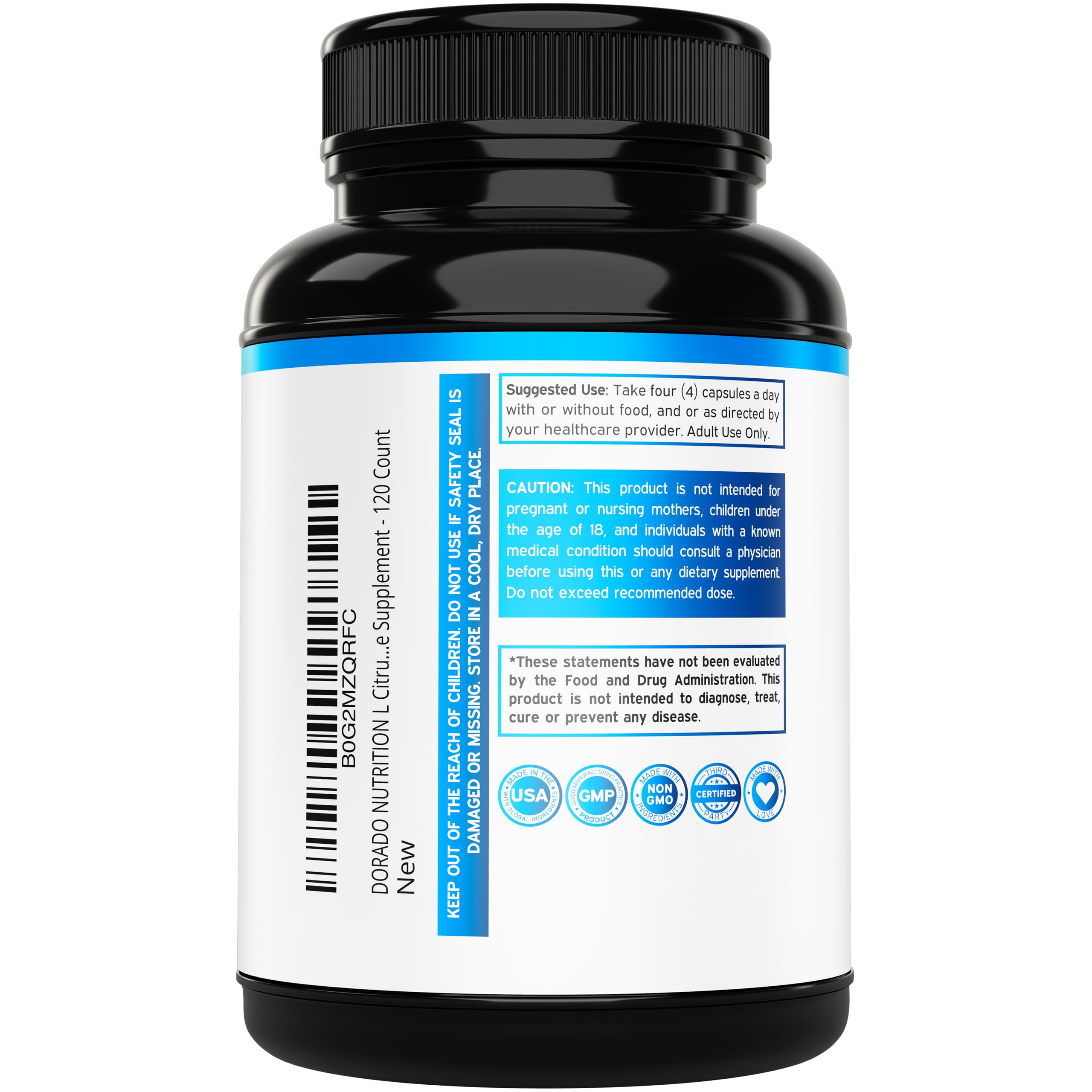 L Citrulline 3000mg Supplement (120 Capsules) Support L Arginine & Nitric Oxide Pills - L-Citrulline For Men & Women - Muscle Recovery & Pump Supplement - 3rd Party Tested DORADO NUTRITION buy supplements canada