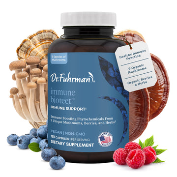 Dr. Fuhrman All Natural Immune Support Supplement | Whole-Food Derived Vitamin for Immunity Defense | Organic Mushrooms, & Berries | Organic Lion’s Mane, Maitake, Reishi, and Elderberry | 120 Caps Dr. Fuhrman buy supplements canada