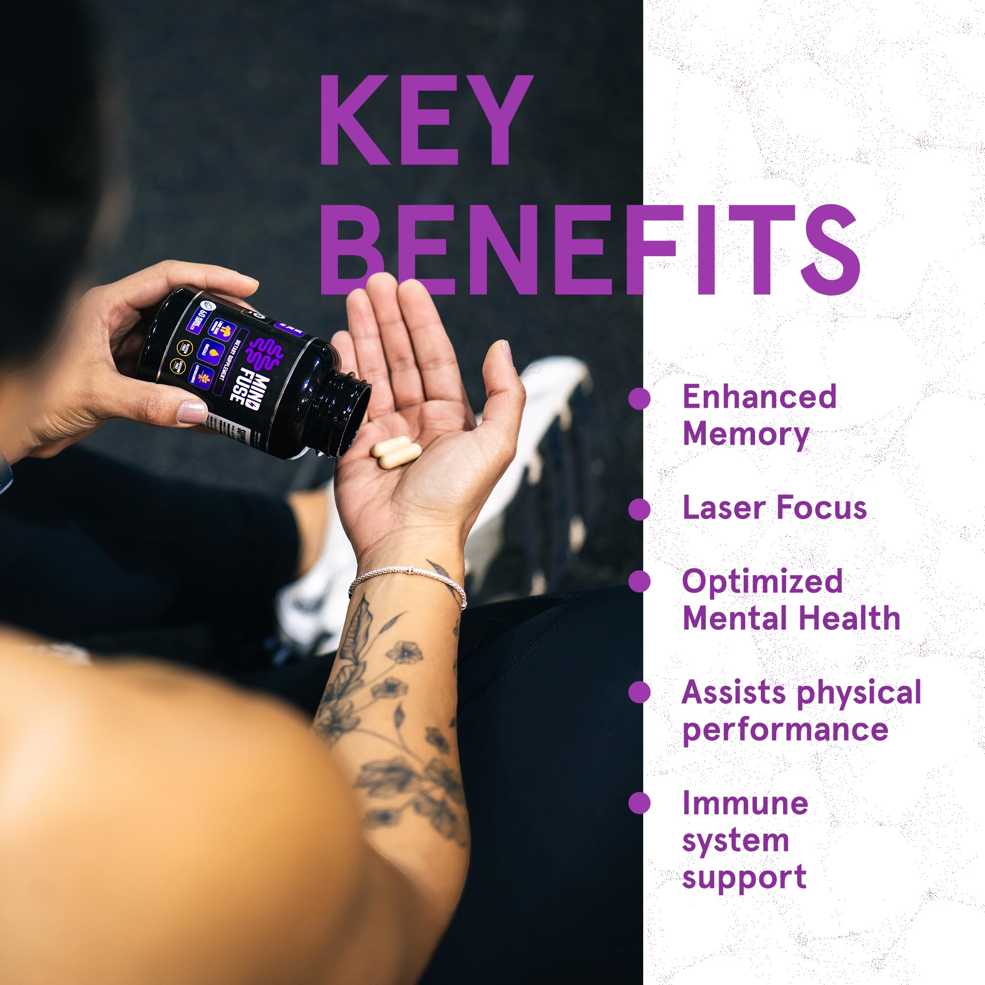 Nootropic Memory Booster Supplement for Adults - Lion’s Mane Capsules with Omega-3, Ashwagandha & L-Theanine for Focus & Memory - Gluten-Free 60 Capsules Mind Fuse buy supplements canada