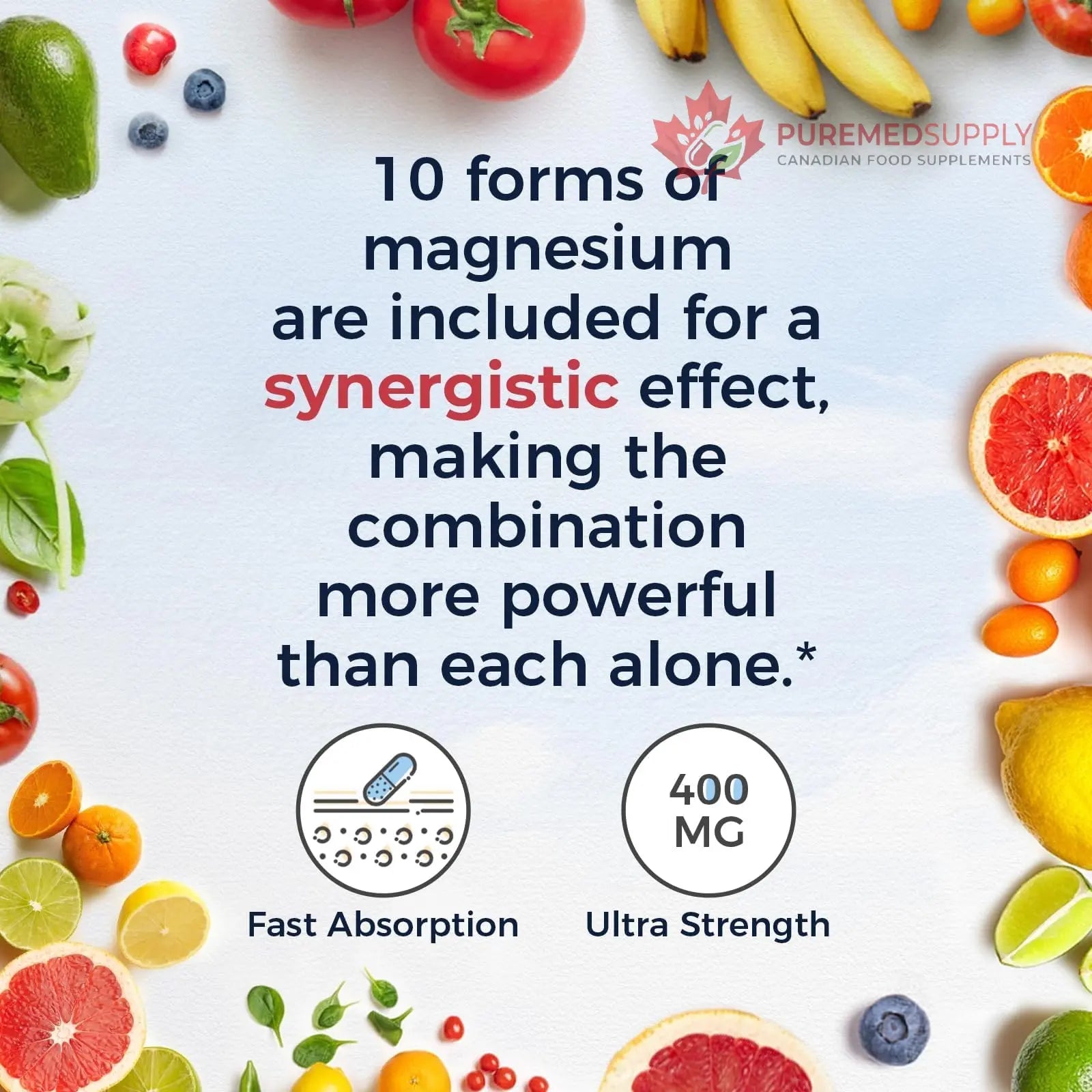 Vitalitown 10 in 1 Magnesium Complex Supplement - 400mg Elemental Magnesium Chelated with Glycinate, Citrate, Malate, Taurate & More - for Sleep Heart Energy - Non-GMO, Vegan, 90 Caps Vitalitown buy supplements canada