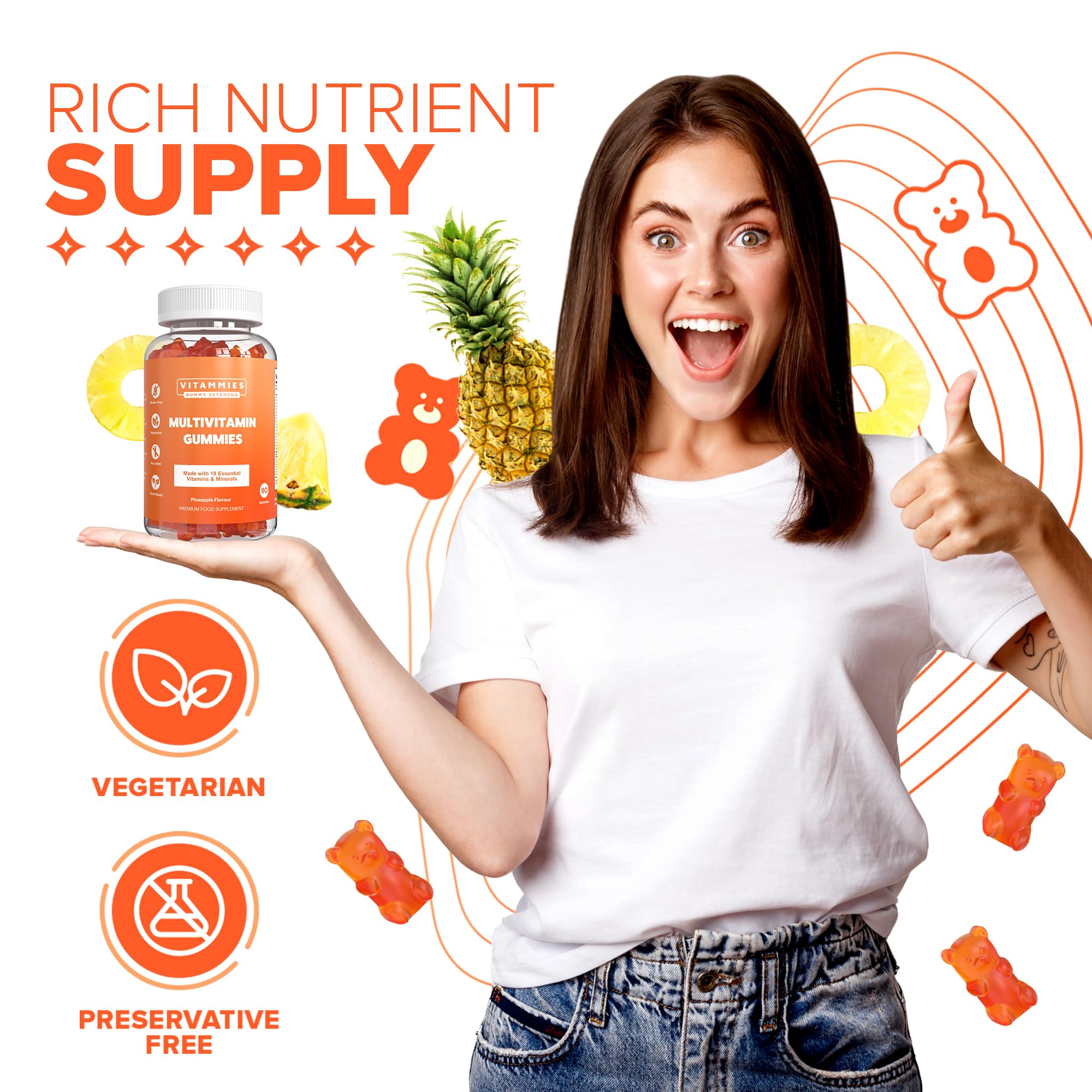Multivitamin Gummies for Women & Men - 3 Months Supply - 18 Multivitamins & Minerals Vitammies buy supplements canada