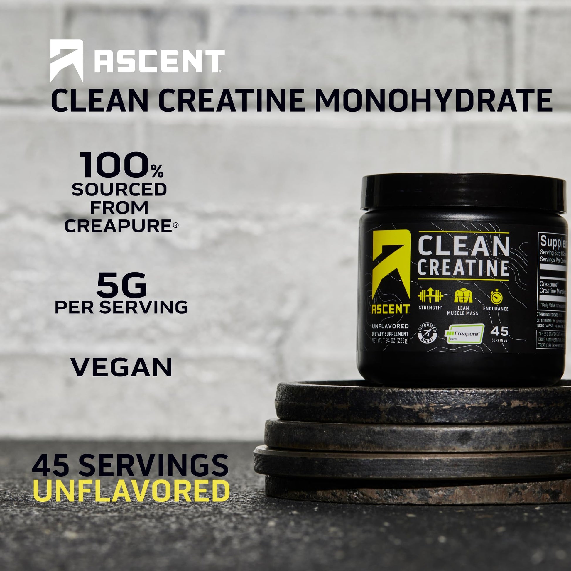 Ascent Clean Creatine Monohydrate Powder - 5G Per Serving, Creapure Creatine Supple Ascent buy supplements canada