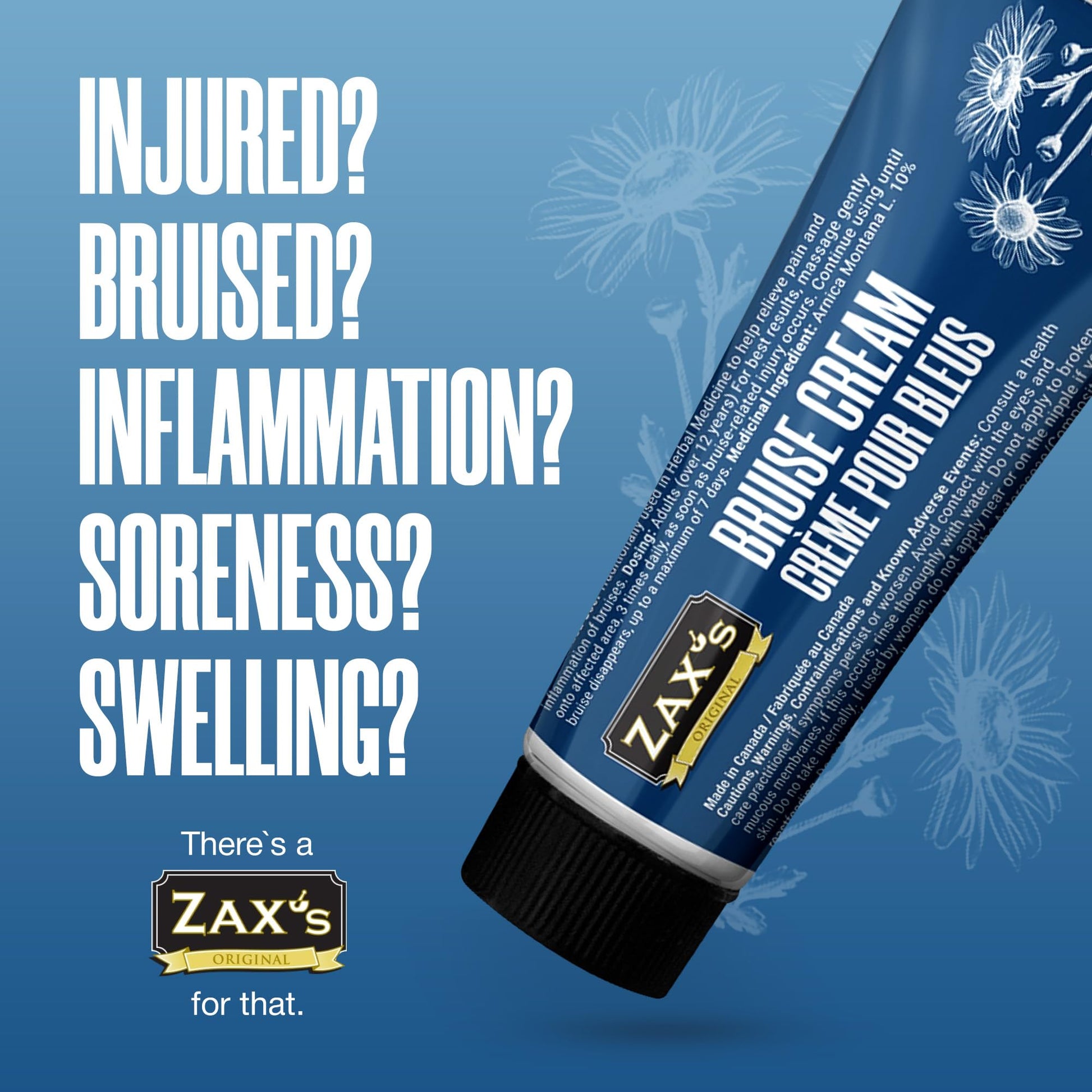 ZAX'S ORIGINAL Bruise Cream - Arnica and Witch Hazel Blend, Gentle on Skin, Plant-Based Ingredients for Skin Care - 28g ZAX'S ORIGINAL buy supplements canada