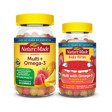 Nature Made Adult & Kids Multivitamin Gummies Combo Pack, Multis with Vitamin C, Vitamin D3, B Vitamins, Zinc, Omega 3 Fish Oil & More Nature Made buy supplements canada