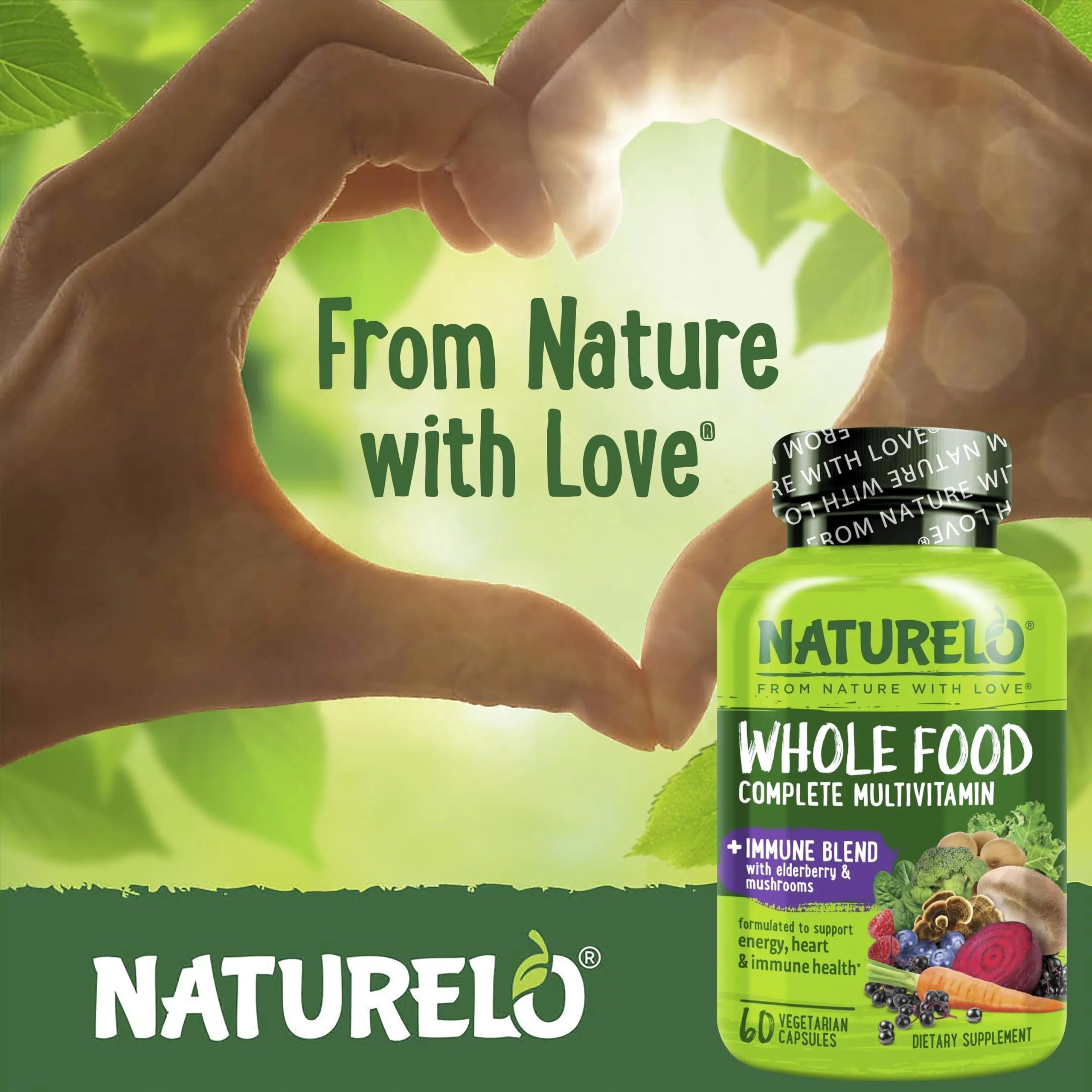 NATURELO Whole Food Multivitamin + Immune Blend with Elderberry & Mushrooms - Complete Multivitamin with Extra Immune Support NATURELO buy supplements canada