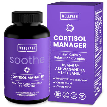 WellPath Soothe Cortisol Manager - Cortisol Supplements for Women with KSM-66® Ashwagandha & L-Theanine - Stress Support, Detox - 11-in-1 Complex, Vegan, Made in USA, Non-GMO, 60 Ct WellPath buy supplements canada