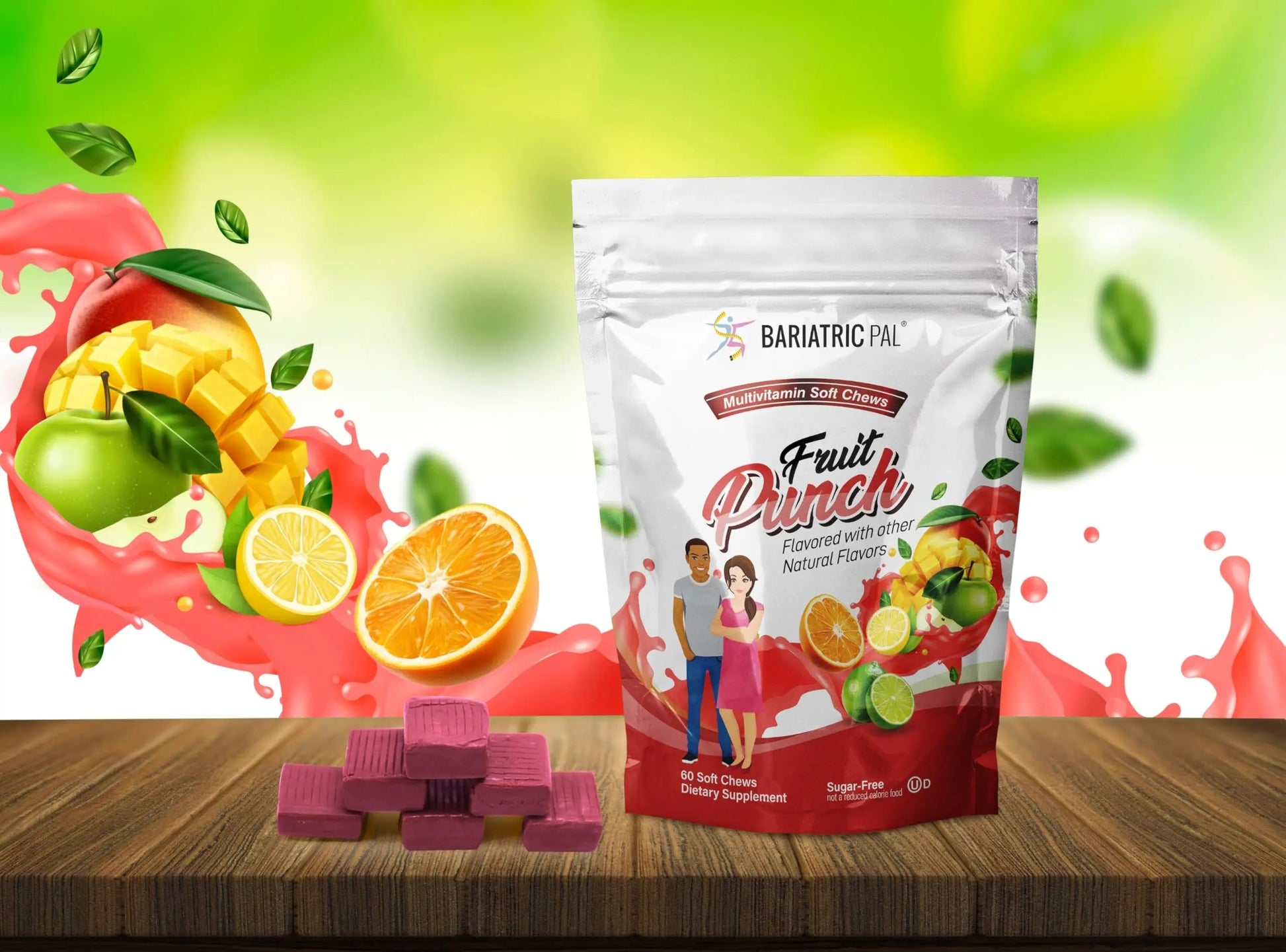 BariatricPal Iron-Free Multivitamin Soft Chew - Fruit Punch (60 Count) BariatricPal buy supplements canada