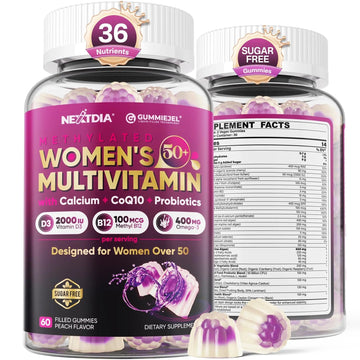 Multivitamin for Women 50 Plus Gummies, Vegan Omega 3, Methylfolate, Calcium, D3 K2, CoQ10, Daily Vitamin A C E, Methylated B12, Biotin, B Complex Nextdia buy supplements canada