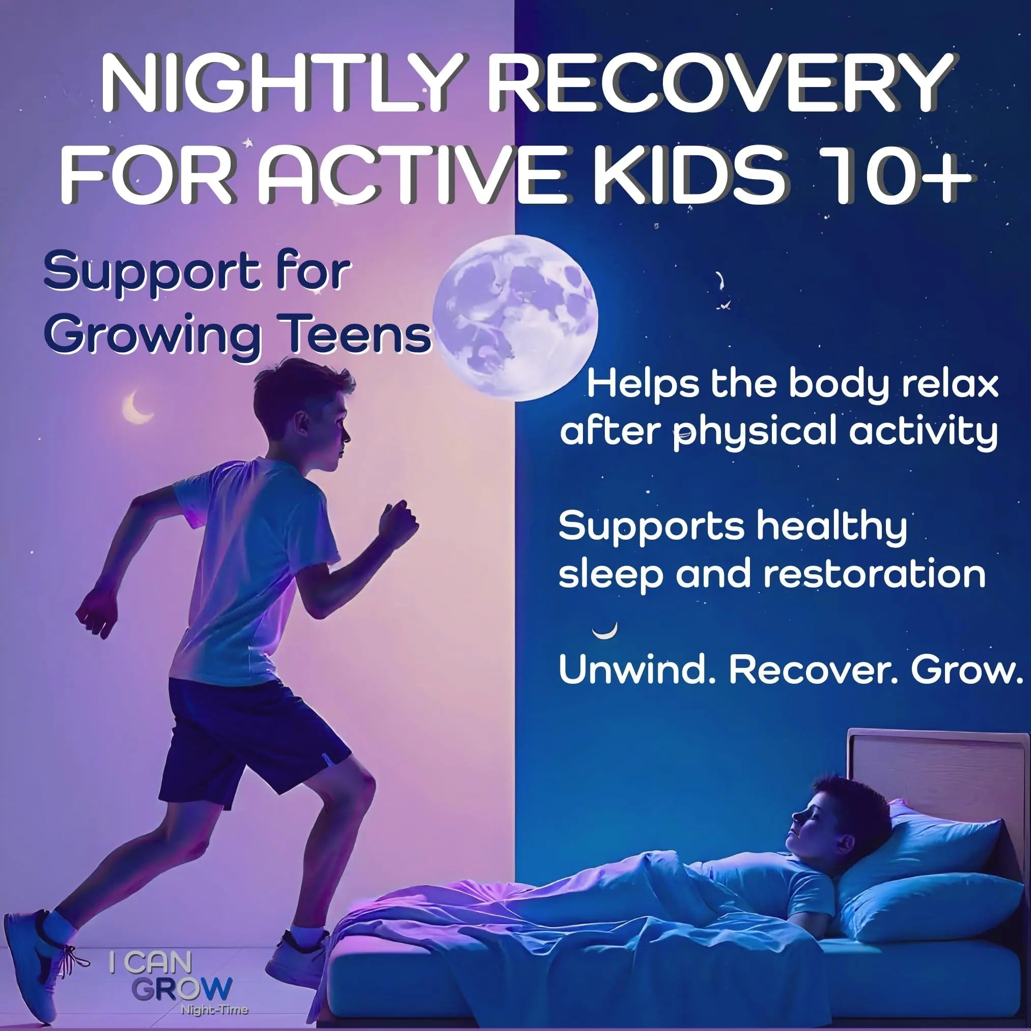 I Can Grow NightTime Kids Vitamins Multivitamin Sleep Aid | Magnesium for Kids with Magnesium Bisglycinate | Natural Calm & Recovery | Fawelo buy supplements canada