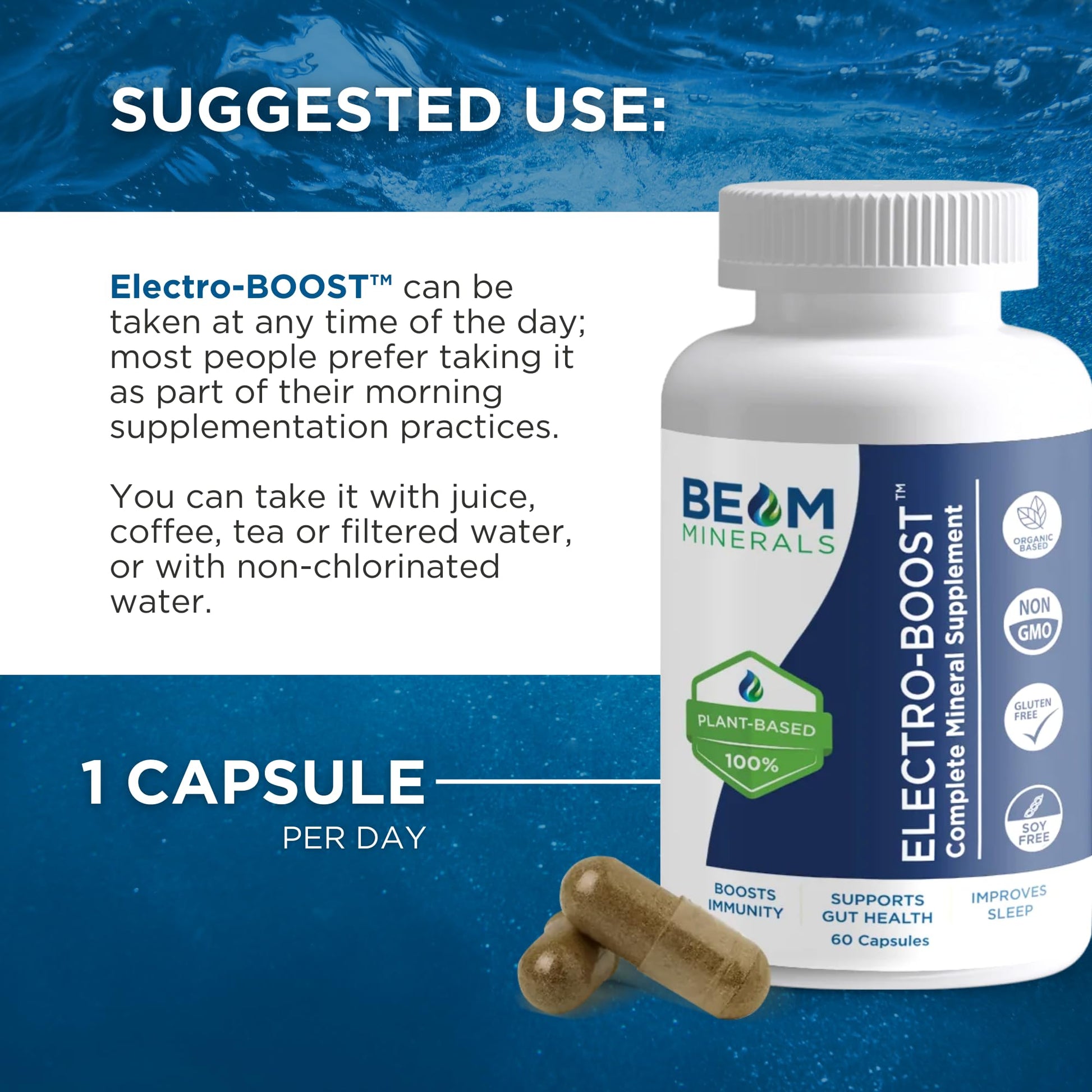 Beam Minerals Complete Multi-Mineral Capsules | Electro-Boost Plant-Based Electrolytes and Micronutrients for Men and Women | Help to Boost Immunity, Support Gut Health BEAM MINERALS buy supplements canada