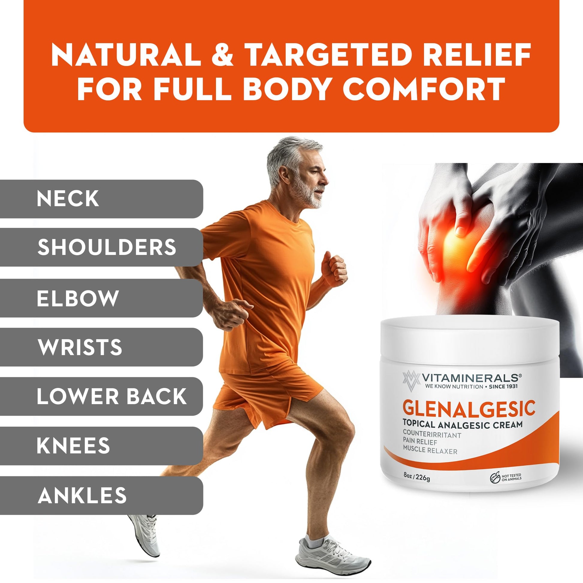 Vitaminerals 171 Glenalgesic® Pain Support Analgesic Balm, Muscle & Joint | Maximum Strength | Menthol | Camphor (8 oz) Vitaminerals buy supplements canada