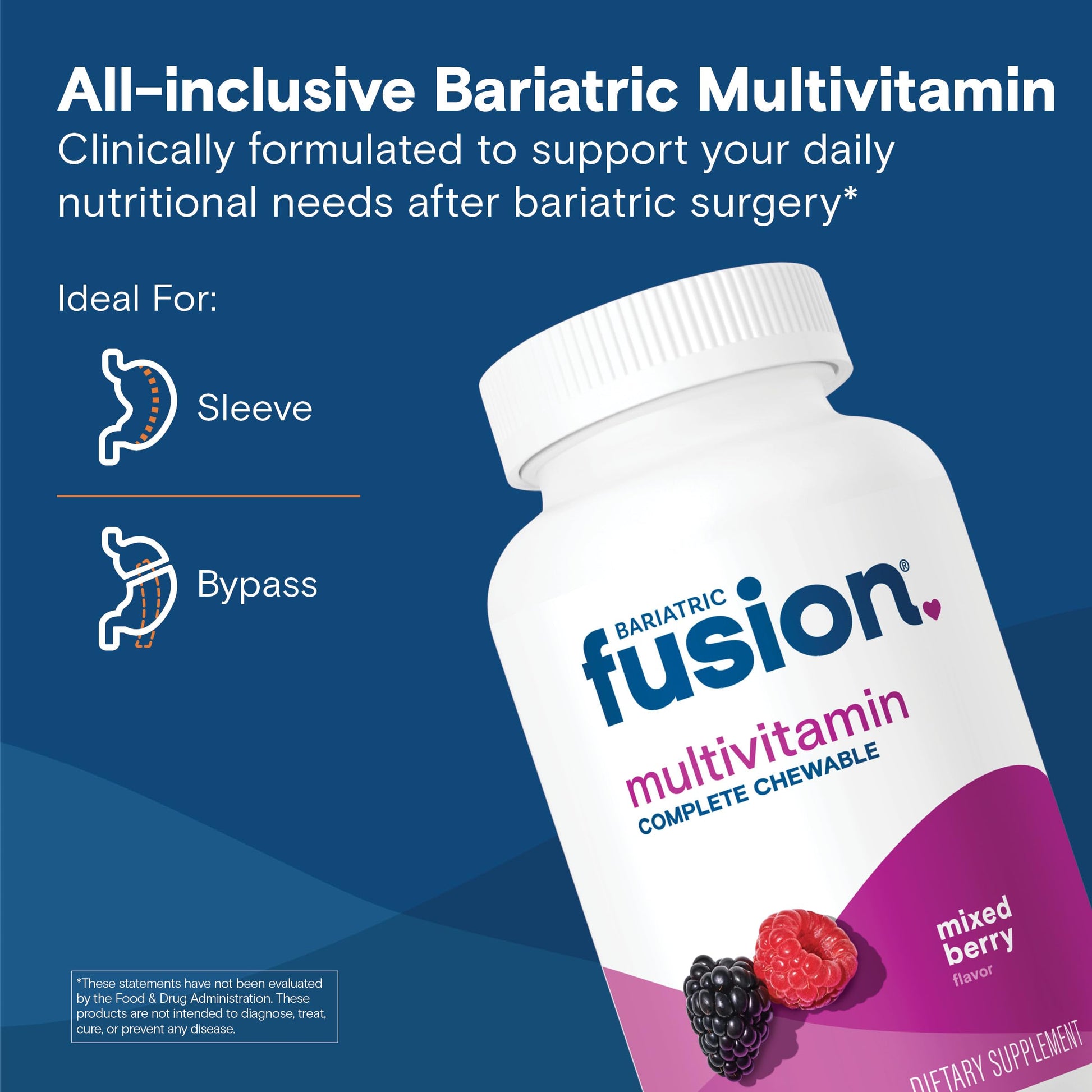 Bariatric Fusion Bariatric Multivitamin with Iron Complete Chewable | Mixed Berry | Post Bariatric Vitamins for Gastric Bypass Bariatric Fusion buy supplements canada