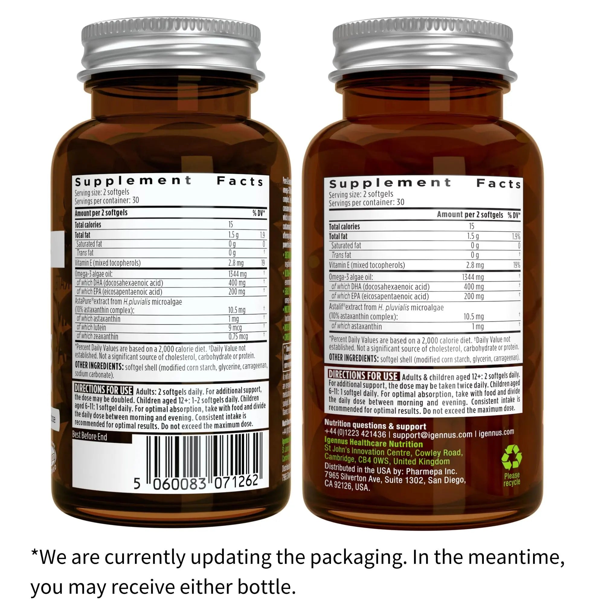 Vegan Omega-3 Algae Oil + Advanced Kids Multivitamin Gummy Bundle, High Concentration DHA & EPA + Vitamin A, B, C, D3 & E Igennus Healthcare Nutrition buy supplements canada