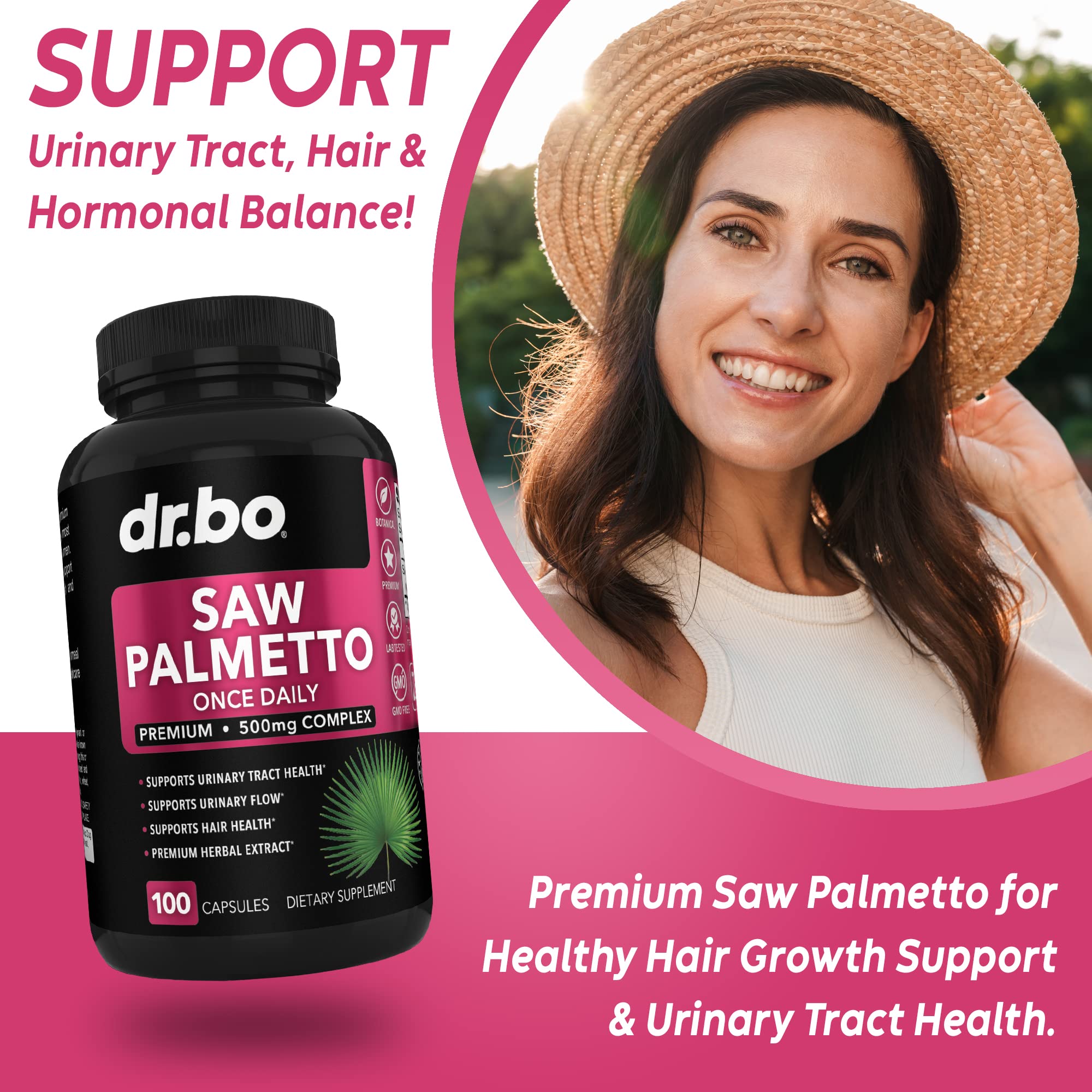Saw Palmetto for Women Hair Loss - DHT Blocker for Women Hair Growth Plus Bladder DR. BO buy supplements canada