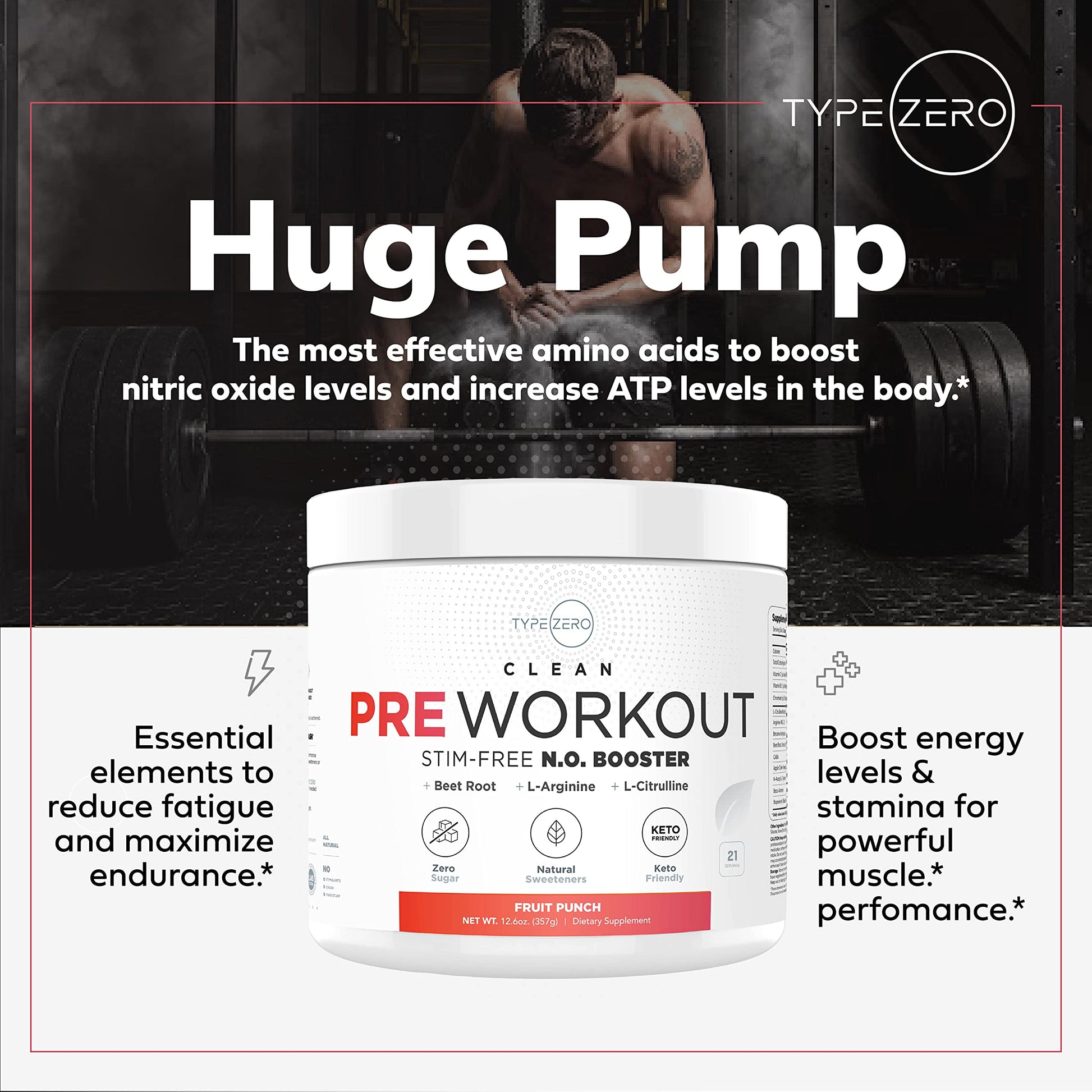 Ultra Clean Stim Free Pump Pre Workout + Nitric Oxide Booster (Fruit Punch) Beetroot, 7G Arginine Citrulline Malate, Betaine, Beta A, ACV+ - Sugar/Caffeine Free Natural Non Stim Preworkout Men & Women Type Zero buy supplements canada