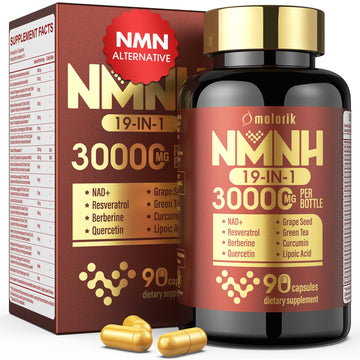 19 in 1 NMNH (Dihydronicotinamide Mononucleotide) 1000mg Per Serving, Nad Supplement Boost NAD+ Levels Nad Resveratrol Supplement with Quercetin, Vitamin D3 K2, Healthy Aging, Energy, 90 Capsules molorik pure buy supplements canada