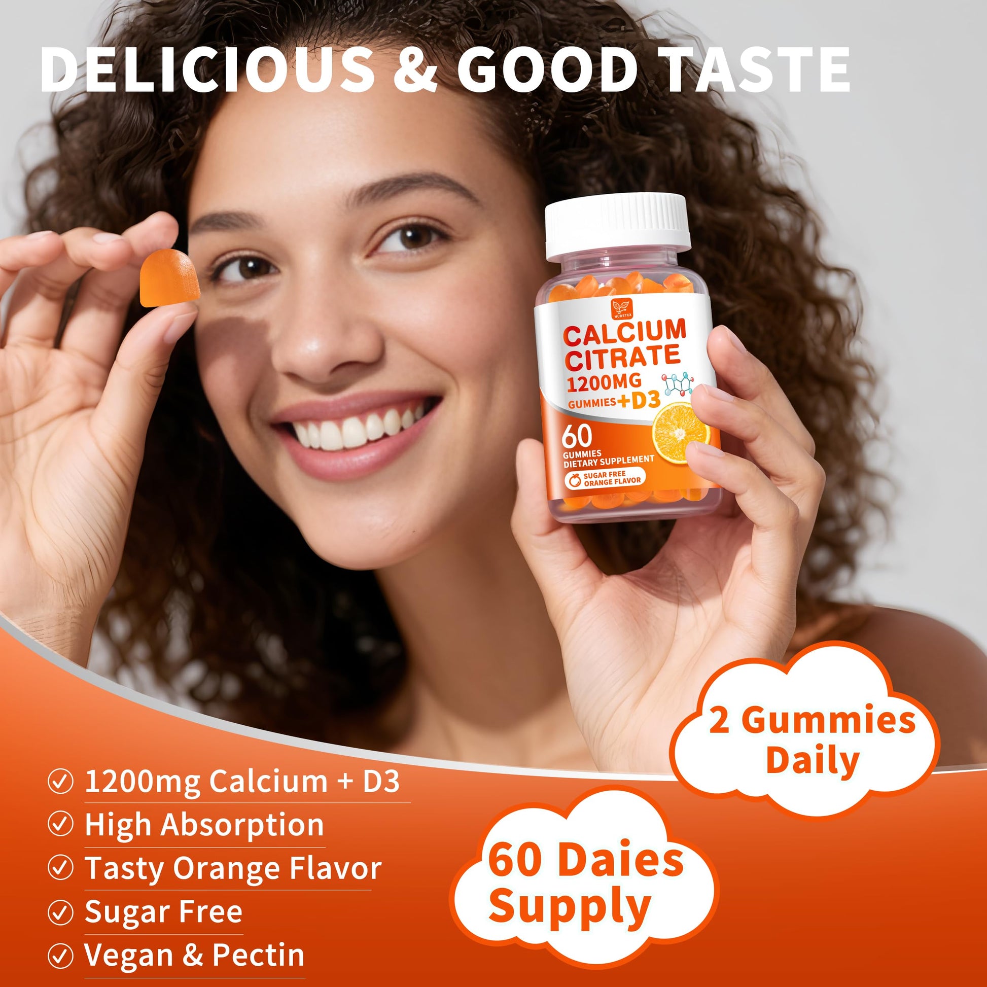 (2 Pack) Calcium Citrate 1200 mg with Vitamin D3 Gummies for Women & Men,Calcium Supplements for Bone & Teeth Support,High Absorption - Easy to Digest, Hudetex buy supplements canada