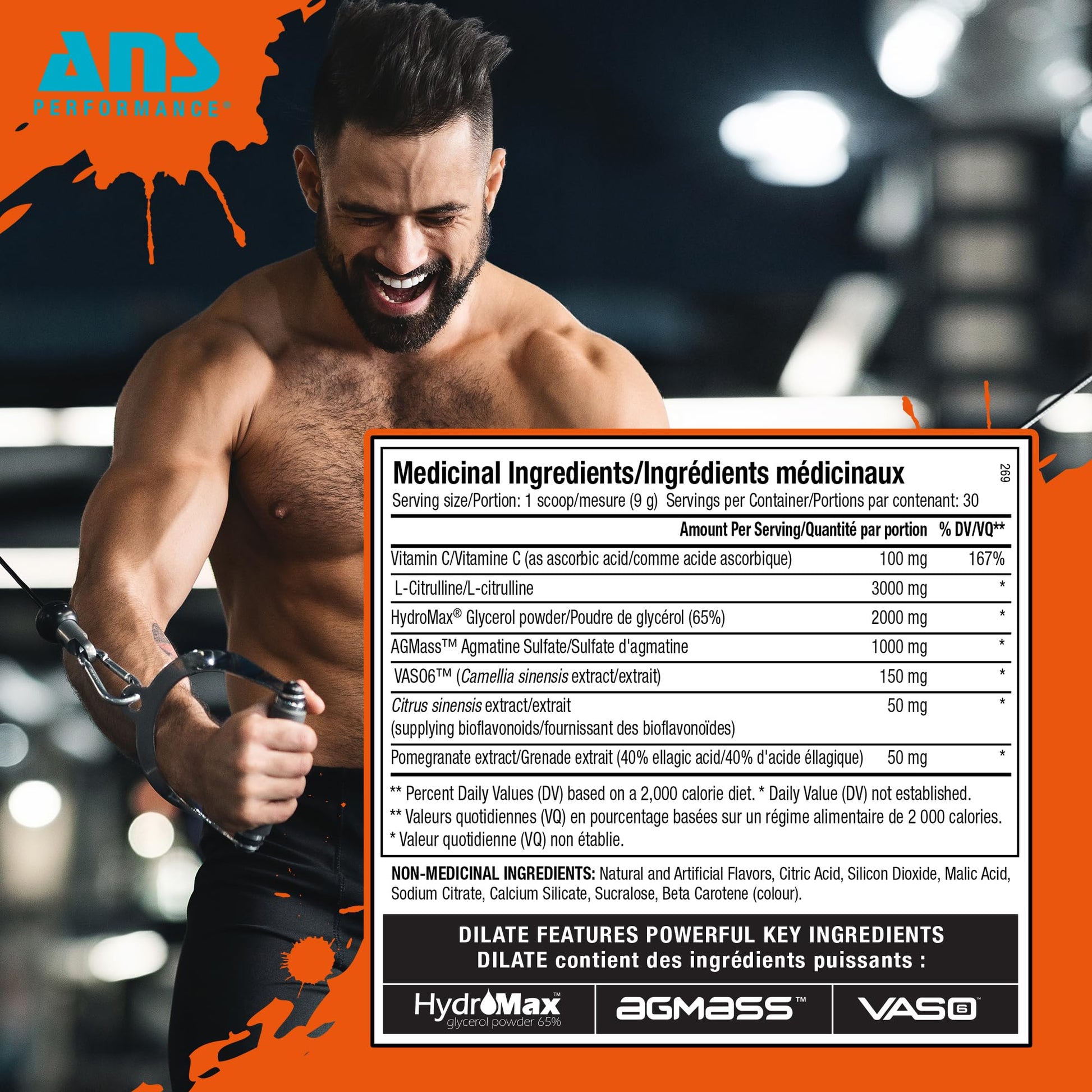 ANS Performance Dilate Pump PreWorkout Powder - Dietary Supplement - Maximizes ANS Performance buy supplements canada