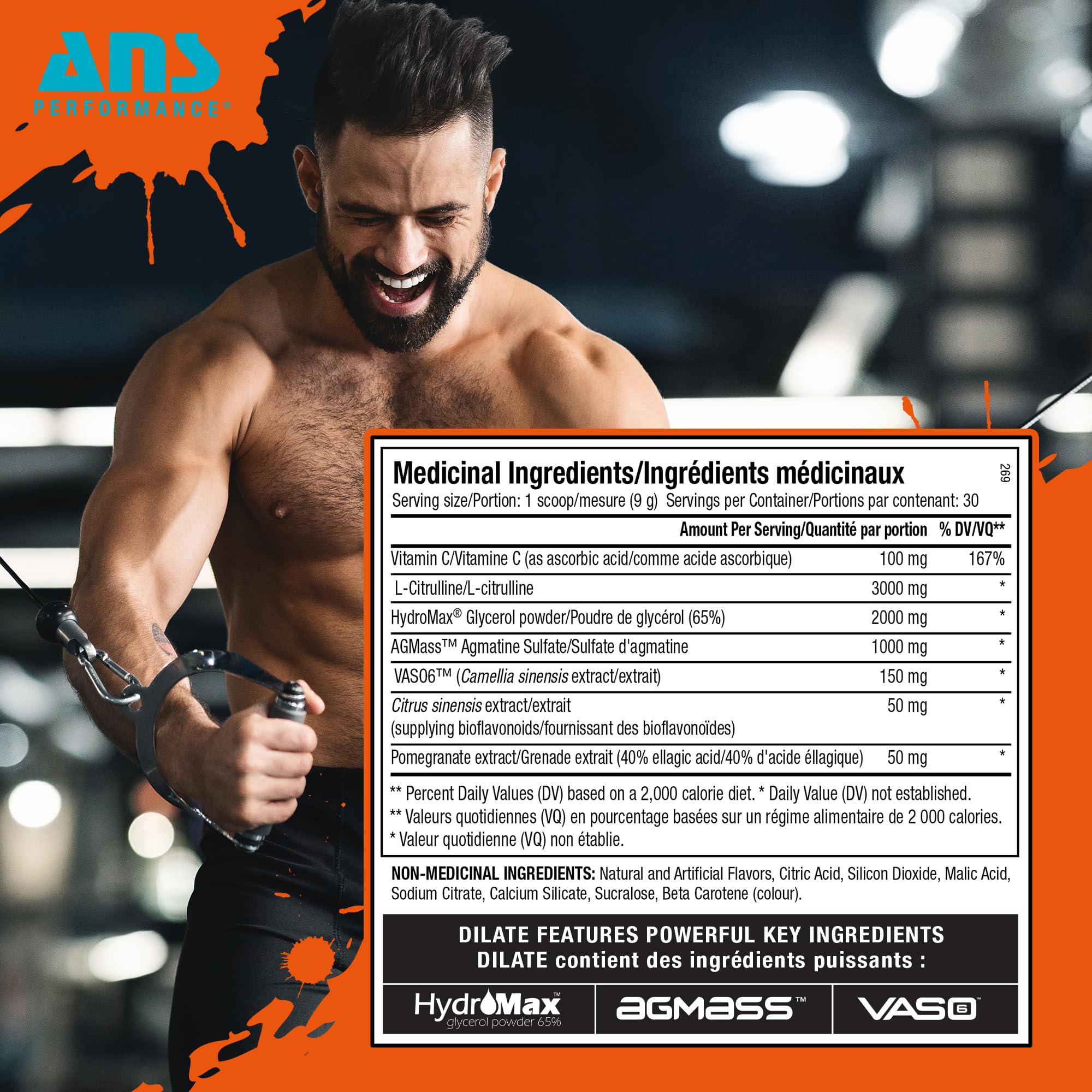 ANS Performance Dilate Pump PreWorkout Powder - Dietary Supplement - Maximizes ANS Performance buy supplements canada