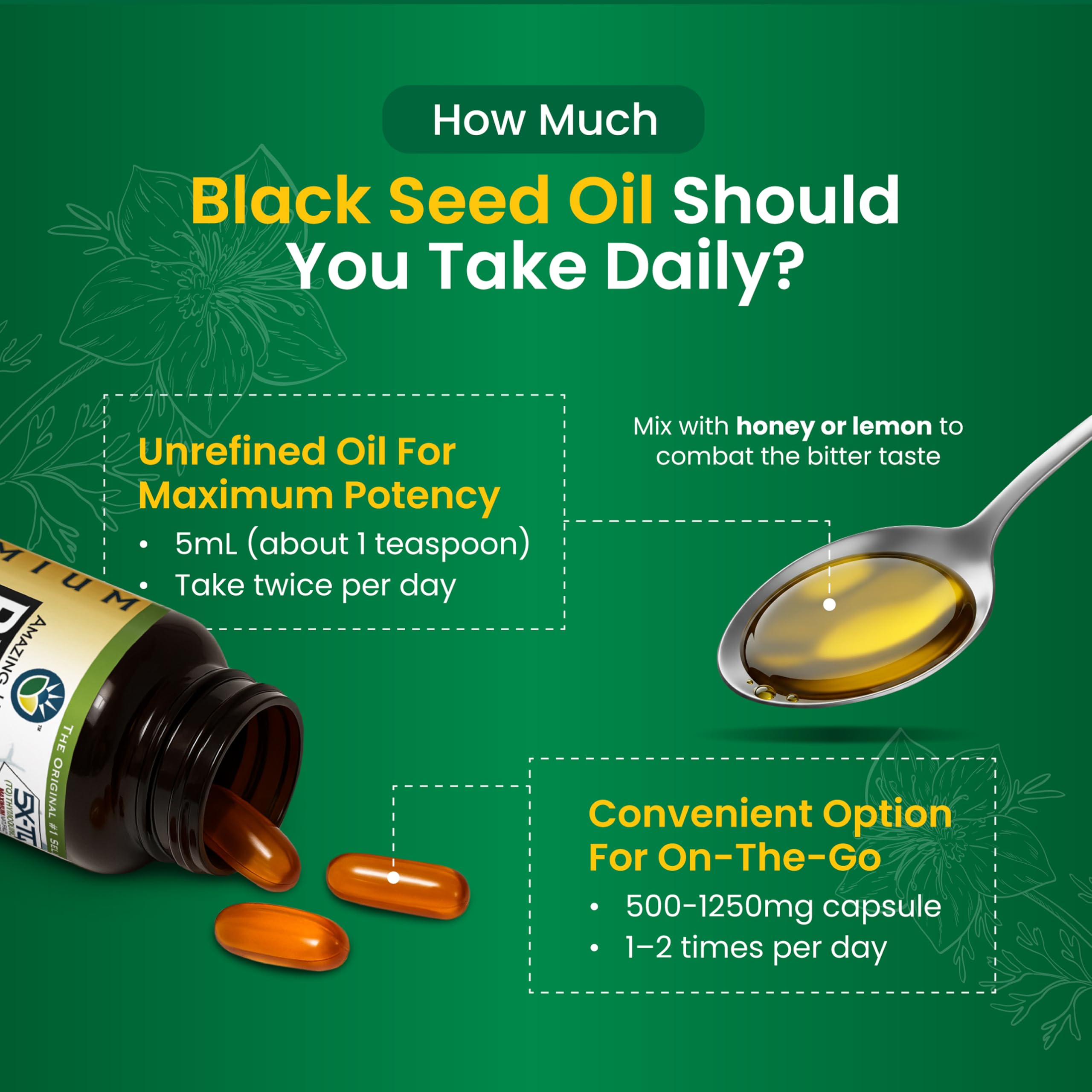 Amazing Herbs Premium Liquid Black Seed Oil - Cold Pressed with Nigella & Sativa, Aids in Digestive Health, Omegas 3 6 & 9, Immune Support, Brain Function Amazing Herbs buy supplements canada