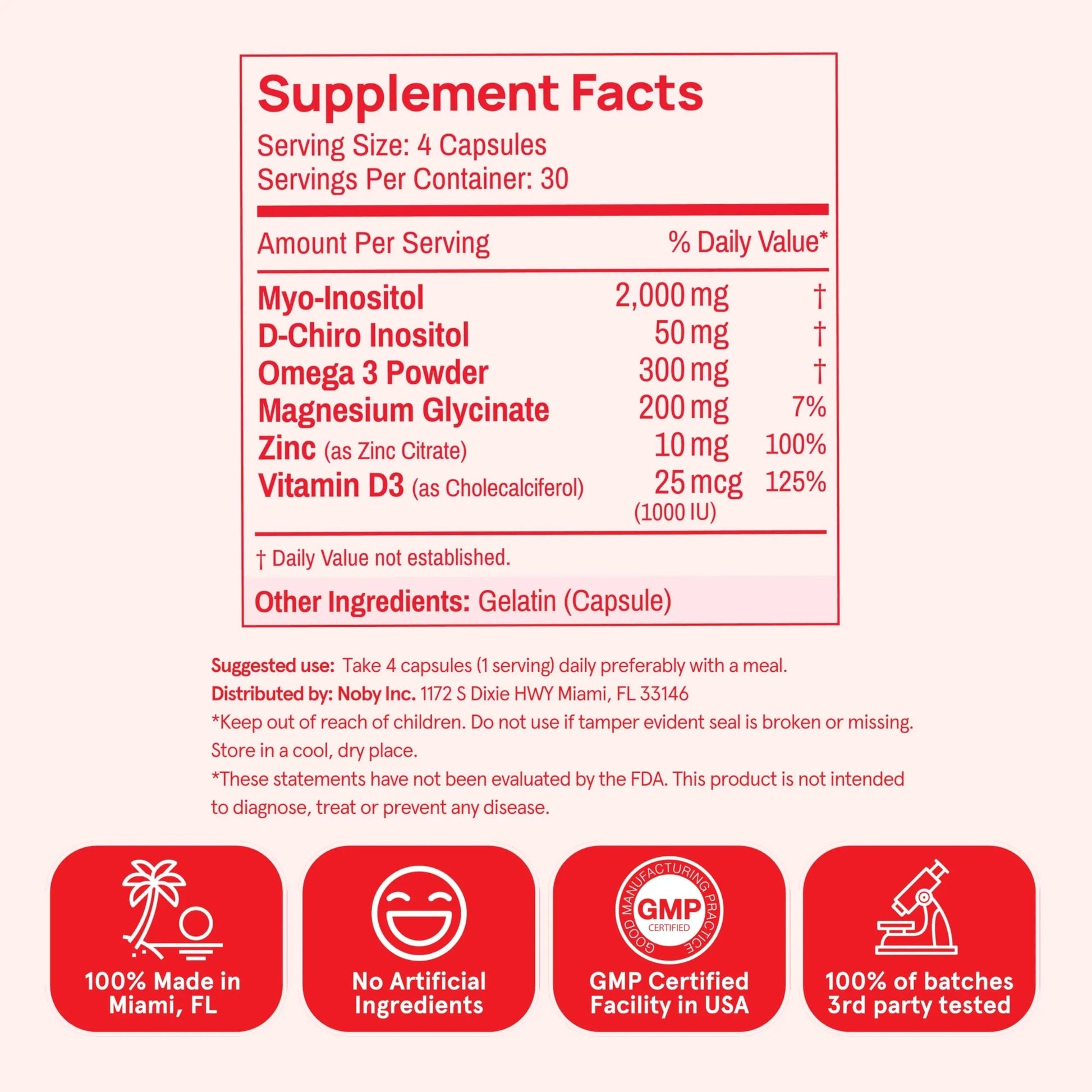 Peach Perfect Inositol Multivitamin – Myo-Inositol & D-Chiro 40:1 Blend, Omega-3, Vitamin D3, Magnesium, Zinc Peach Perfect buy supplements canada