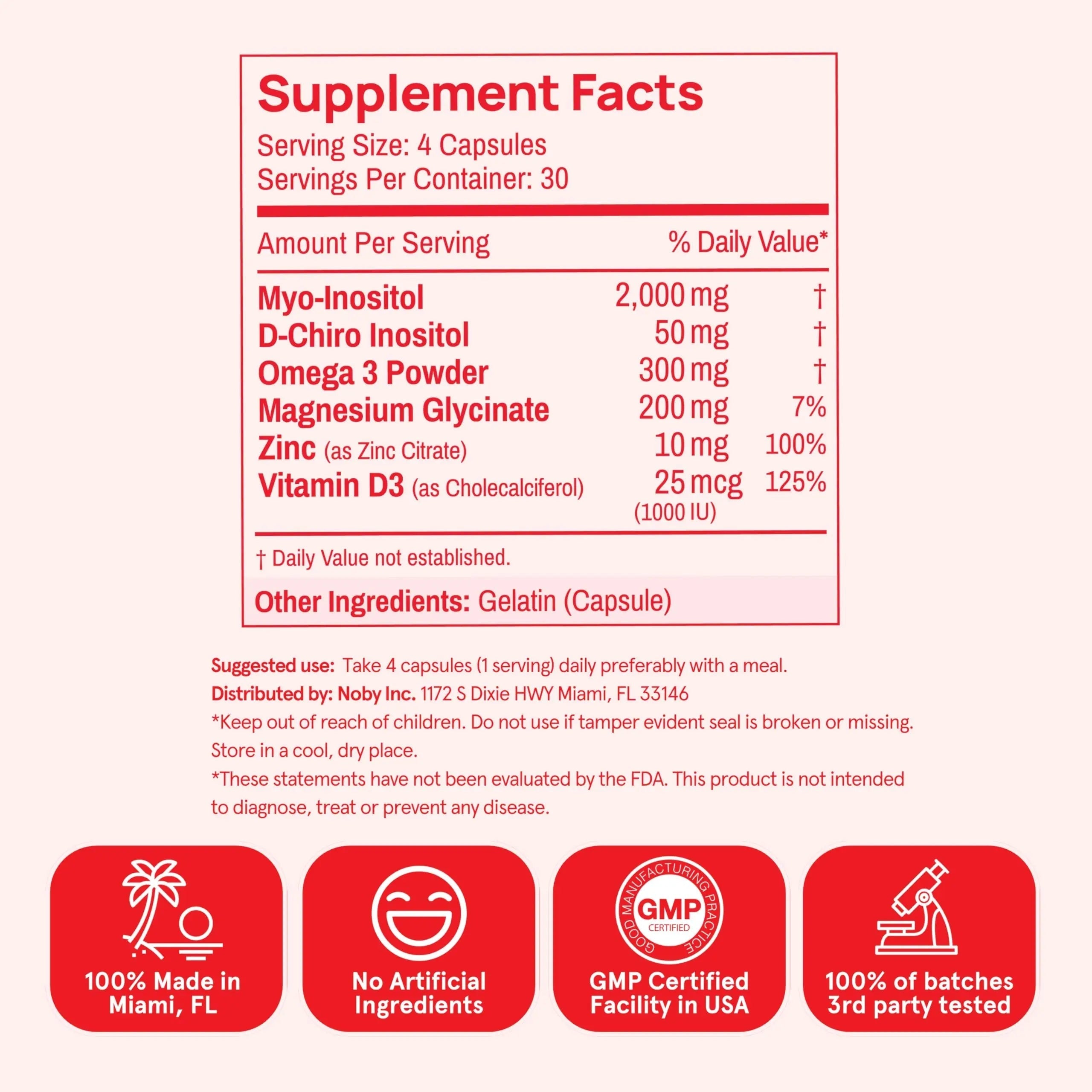 Peach Perfect Inositol Multivitamin – Myo-Inositol & D-Chiro 40:1 Blend, Omega-3, Vitamin D3, Magnesium, Zinc Peach Perfect buy supplements canada