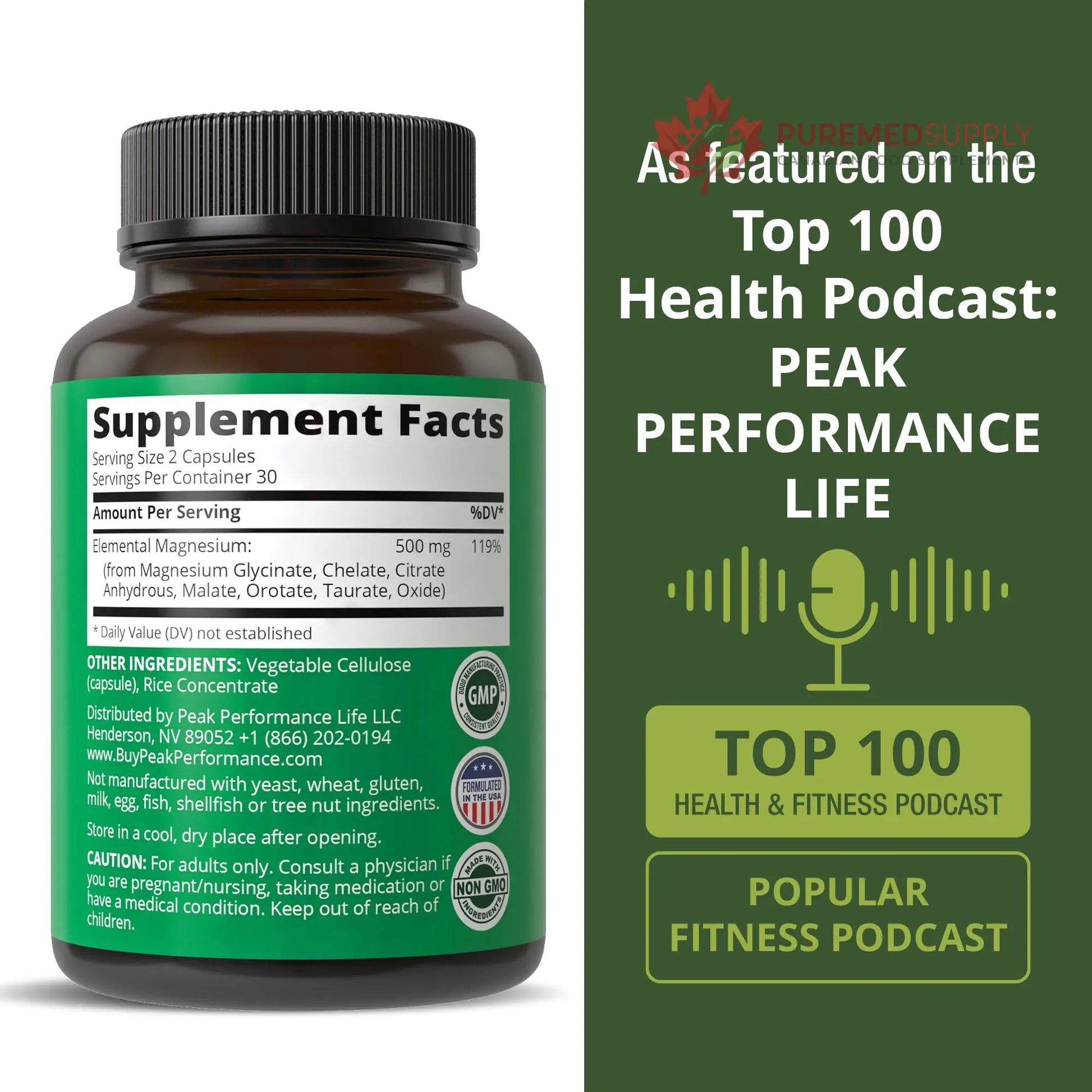 Magnesium Glycinate + Citrate + Malate + Chelate + Orotate + Taurate + Oxide. 7 Forms of Magnesium Complex. 500mg Supplement Capsules for Women & Men. 2 Pills for Sleep, Leg Cramps, Muscles Peak Performance buy supplements canada