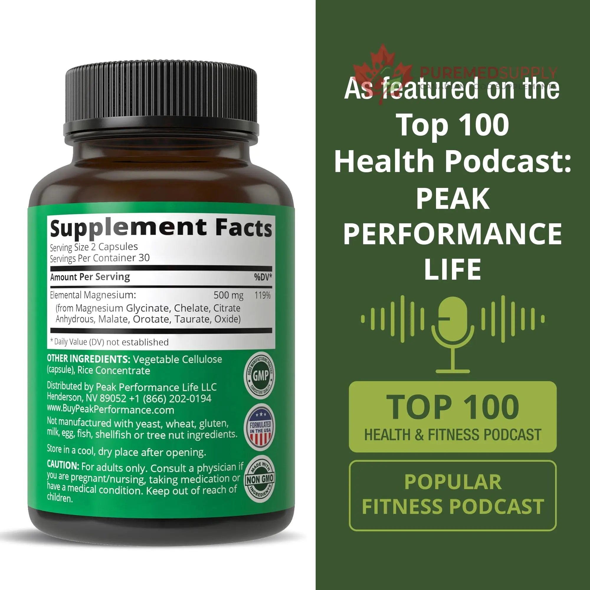 Magnesium Glycinate + Citrate + Malate + Chelate + Orotate + Taurate + Oxide. 7 Forms of Magnesium Complex. 500mg Supplement Capsules for Women & Men. 2 Pills for Sleep, Leg Cramps, Muscles Peak Performance buy supplements canada