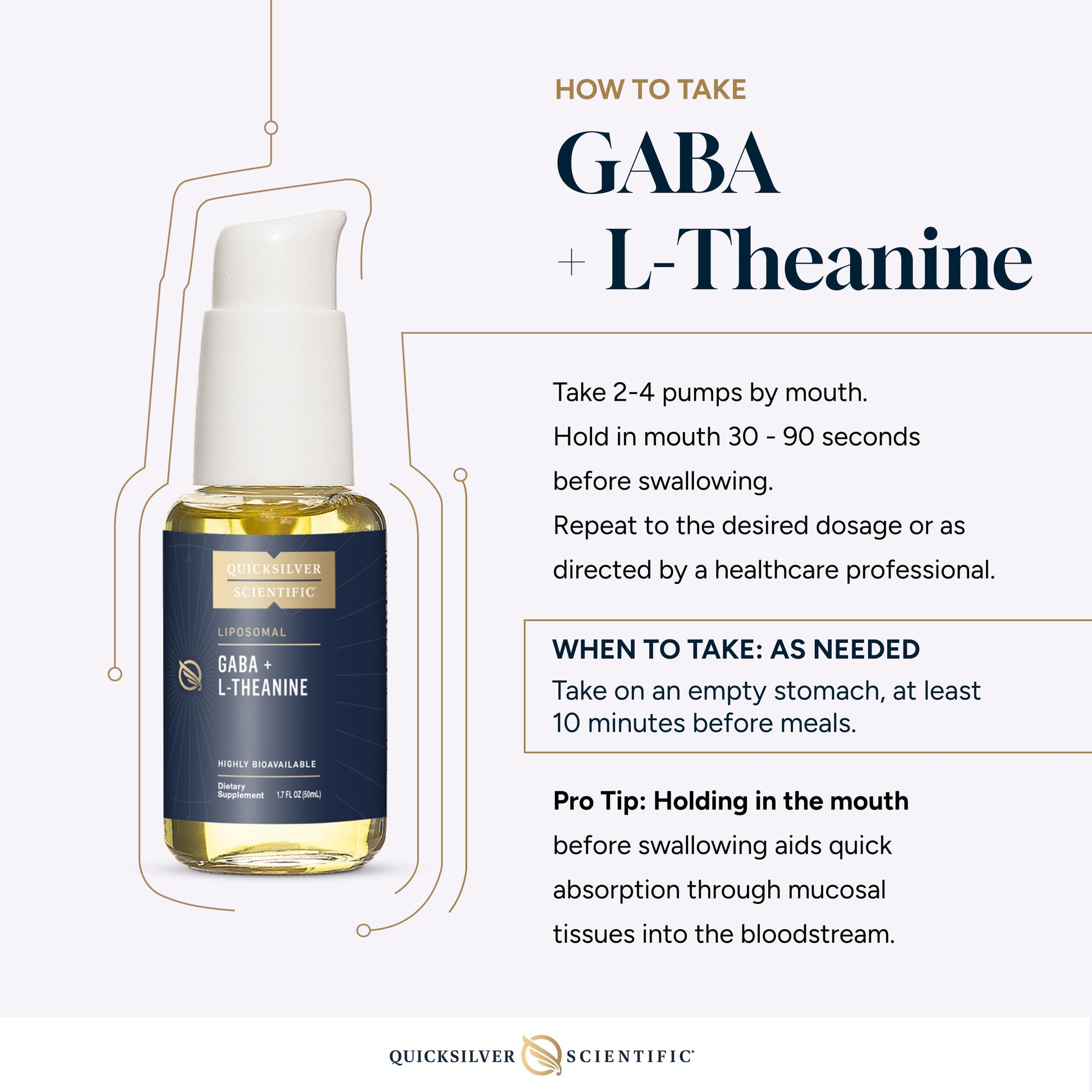 Quicksilver Scientific Liposomal GABA + L Theanine - Calm, Stress Response & Brain Support - Bioavailable GABA Supplement with L Theanine 100mg (1.7oz/50ml) Quicksilver Scientific buy supplements canada
